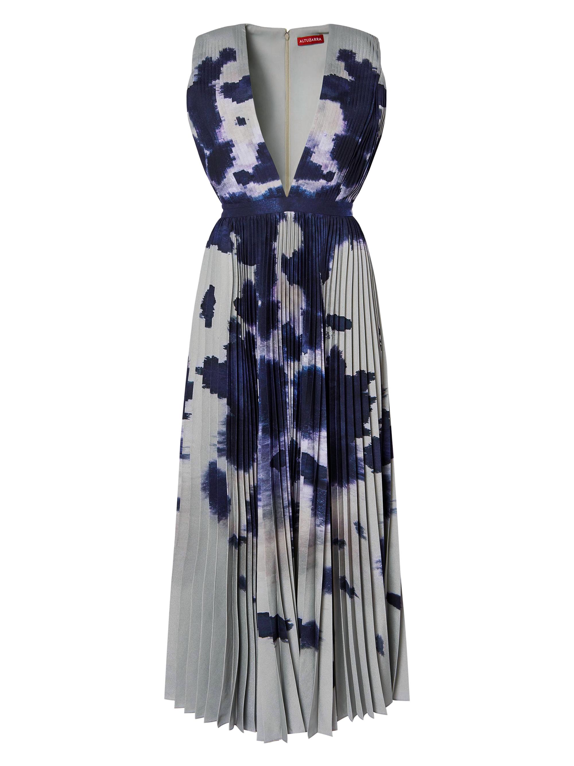 Altuzarra Women's Pamela Printed Pleated Maxi Dress - Sycamore Ladybug