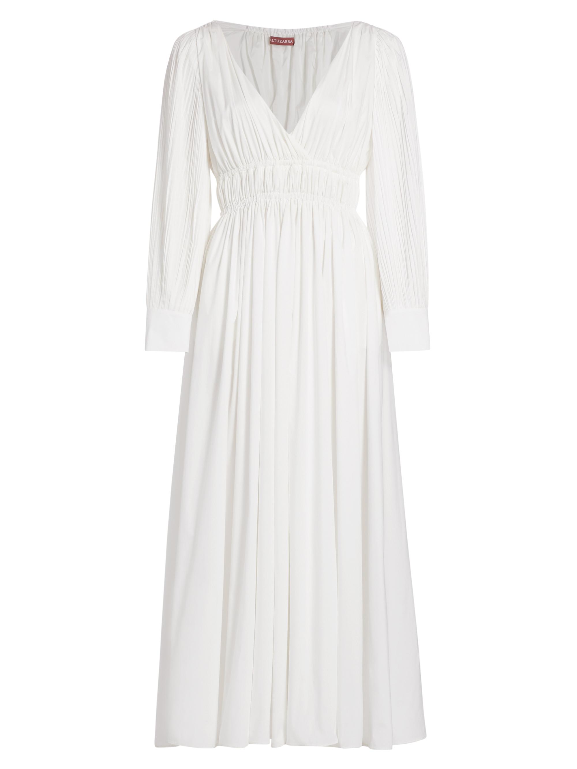 Altuzarra Women's Kathleen Shirred Surplice Maxi Dress - Optic White