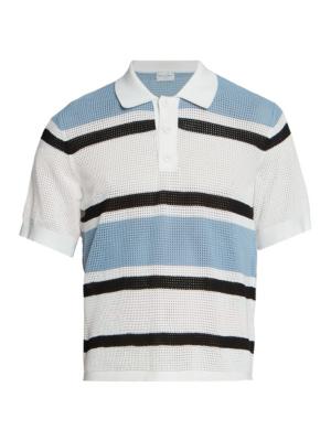 Dries Van Noten Black Spread Collar Polo