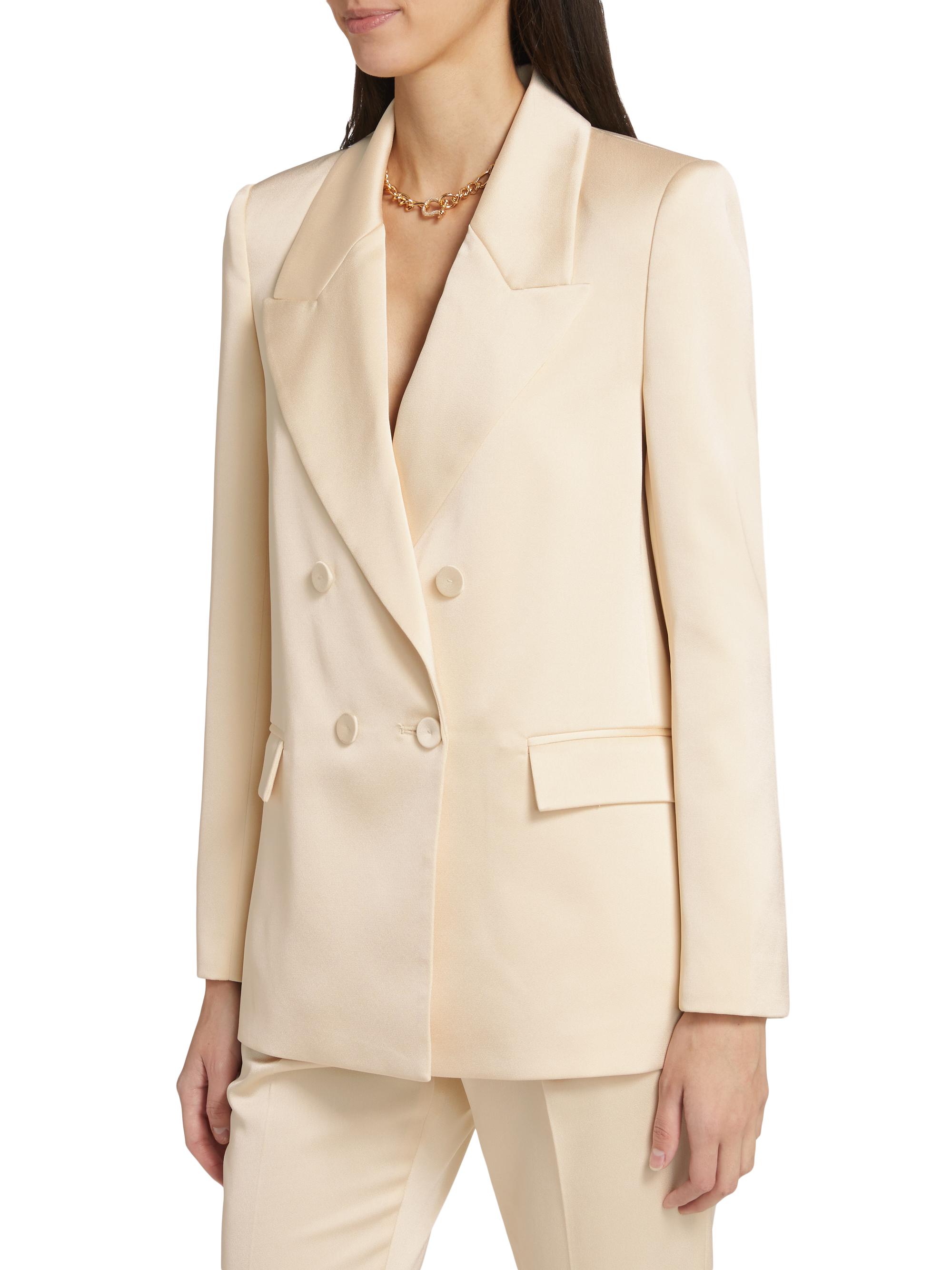 If Only Studio Tina Double-Breasted Satin Blazer | Saks Fifth Avenue