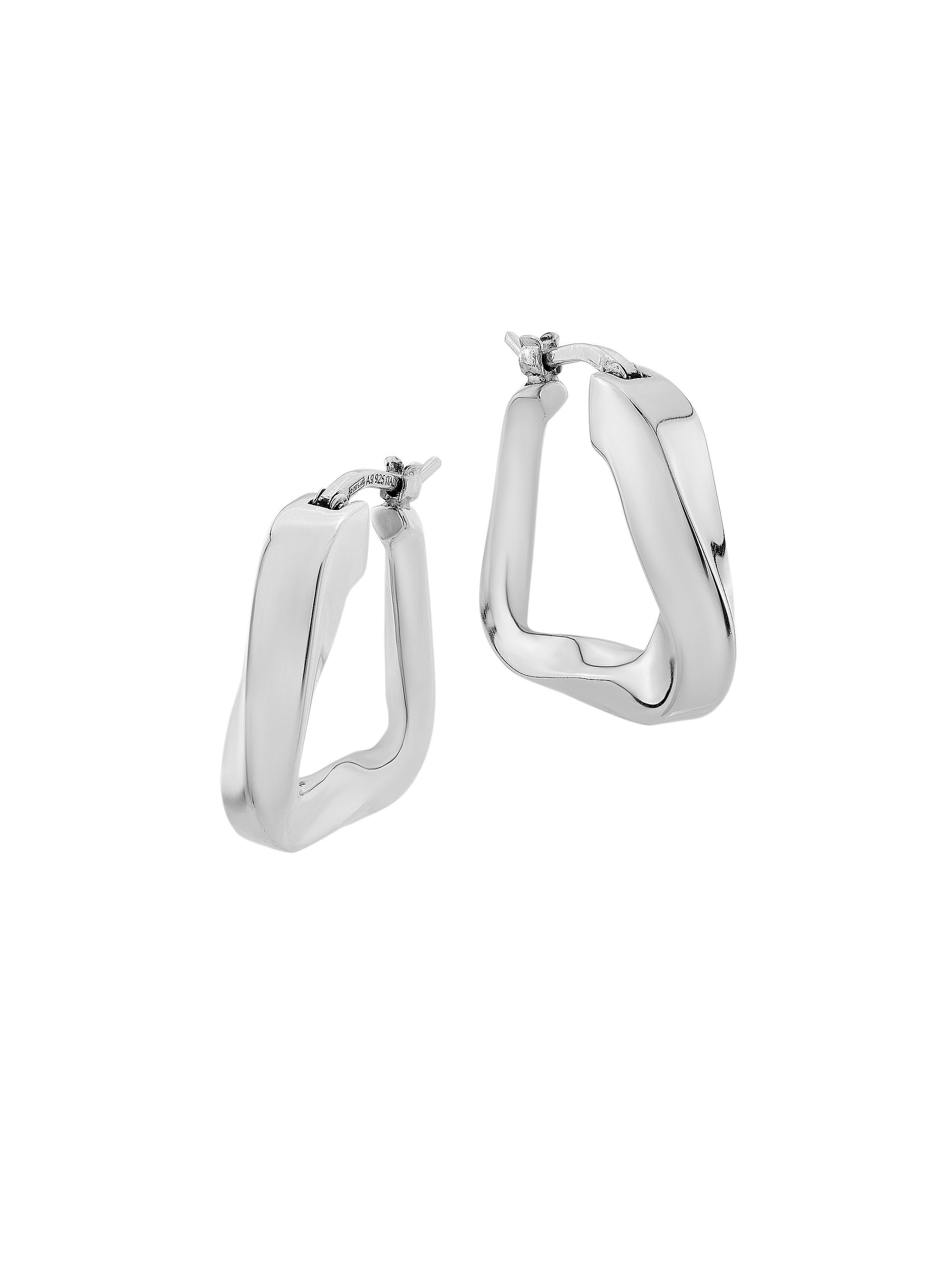 BOTTEGA VENETAイヤリング d Bottega Veneta Sterling Silver Triangle Hoop Earrings | Saks Fifth
