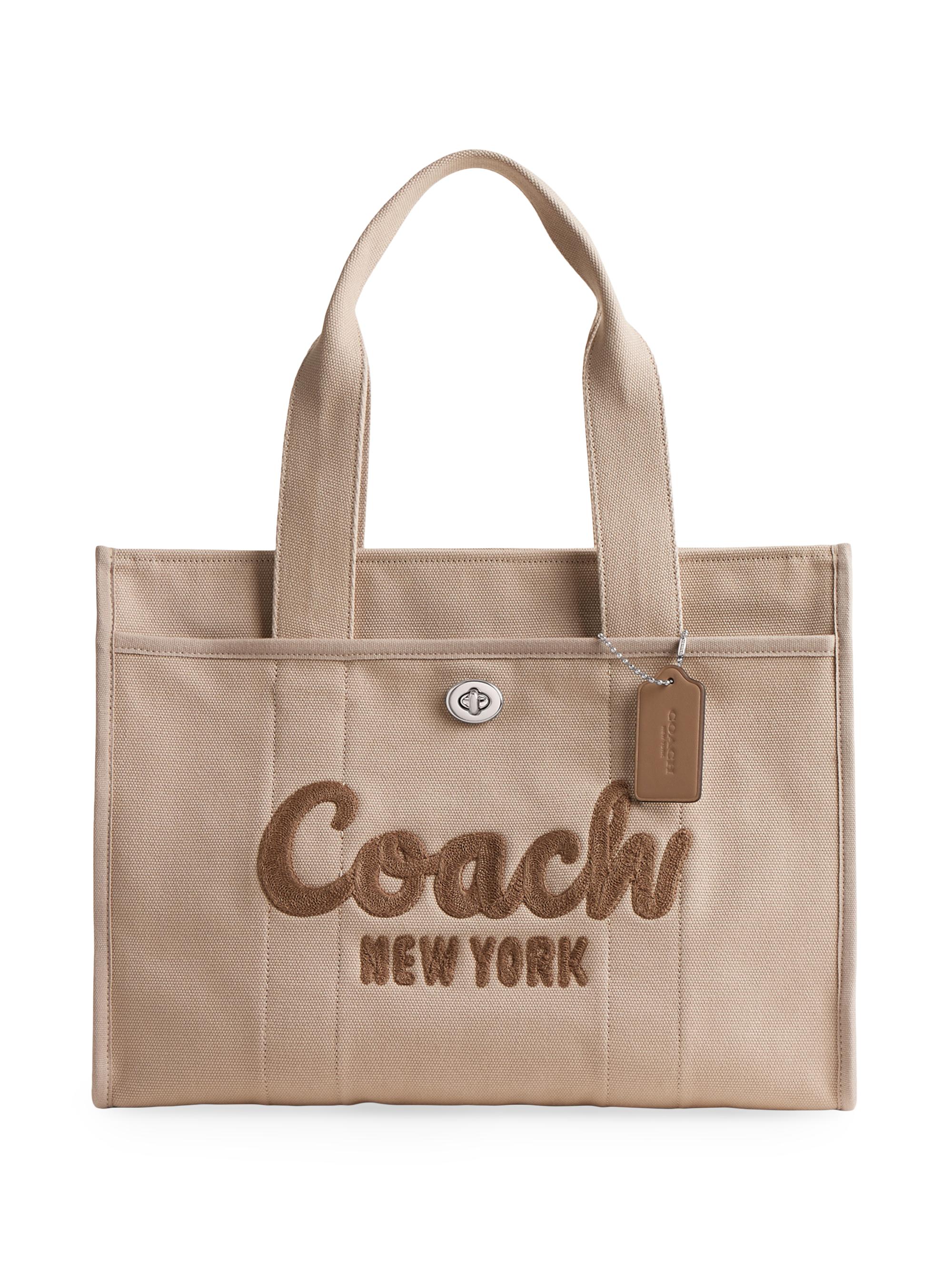 COACH Women's Cargo 42 Canvas & Leather Tote Bag - Dark Natural
