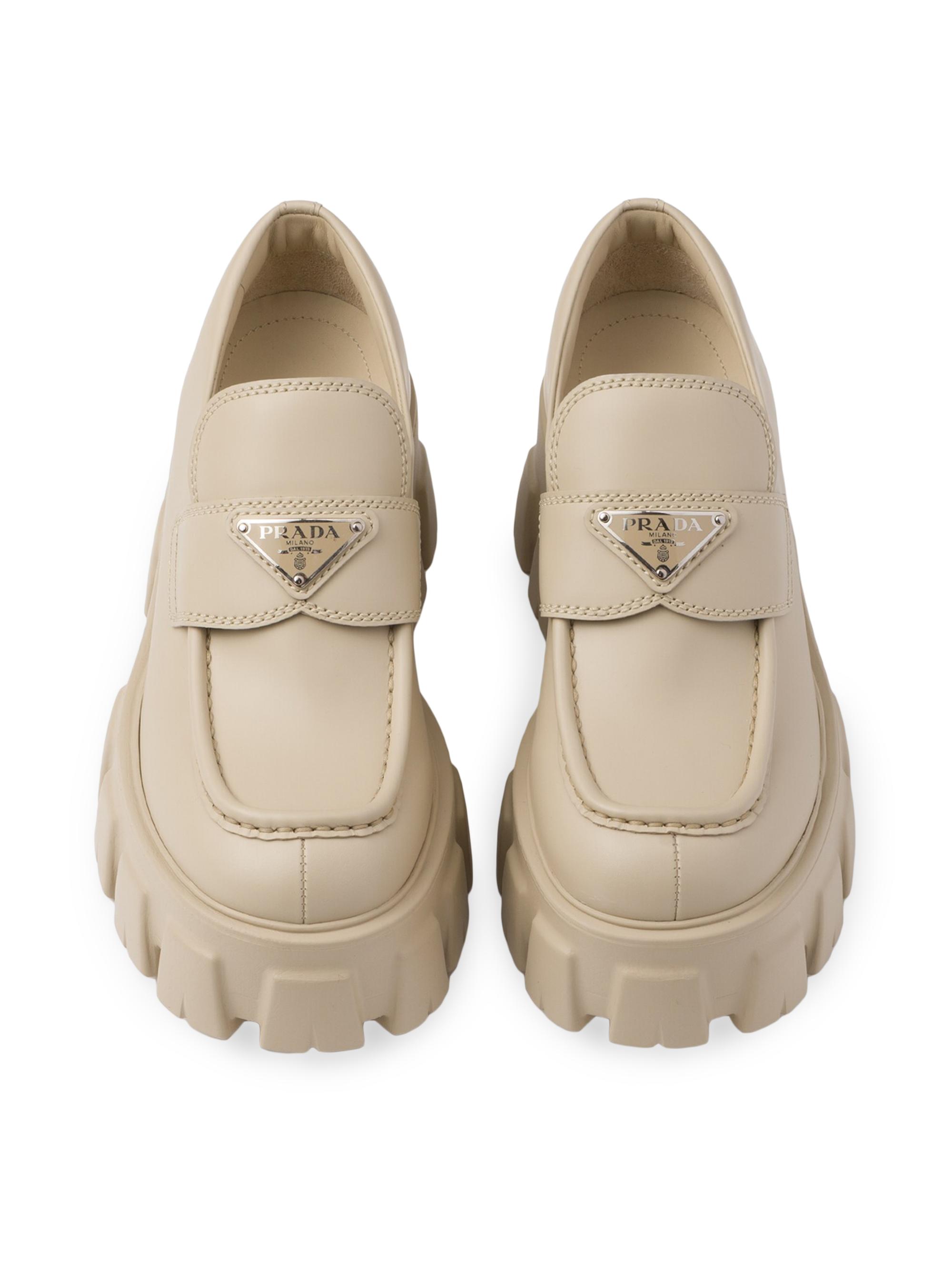 PRA BRUSHED LEATHER MONOLITH LOAFERS METALLIC GOLD