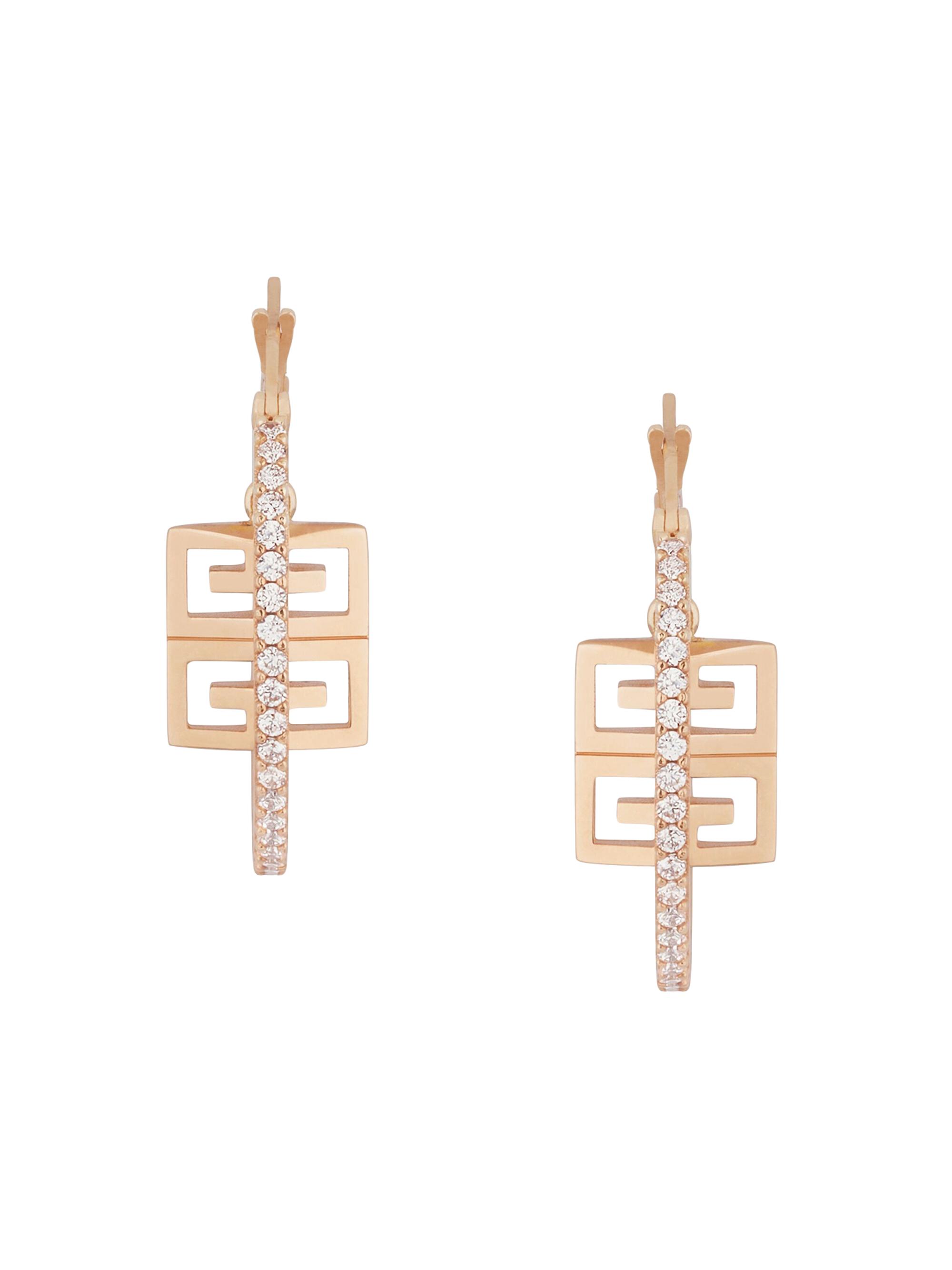 Givenchy Women's 4G Earrings In Metal With Crystals - Rose Gold