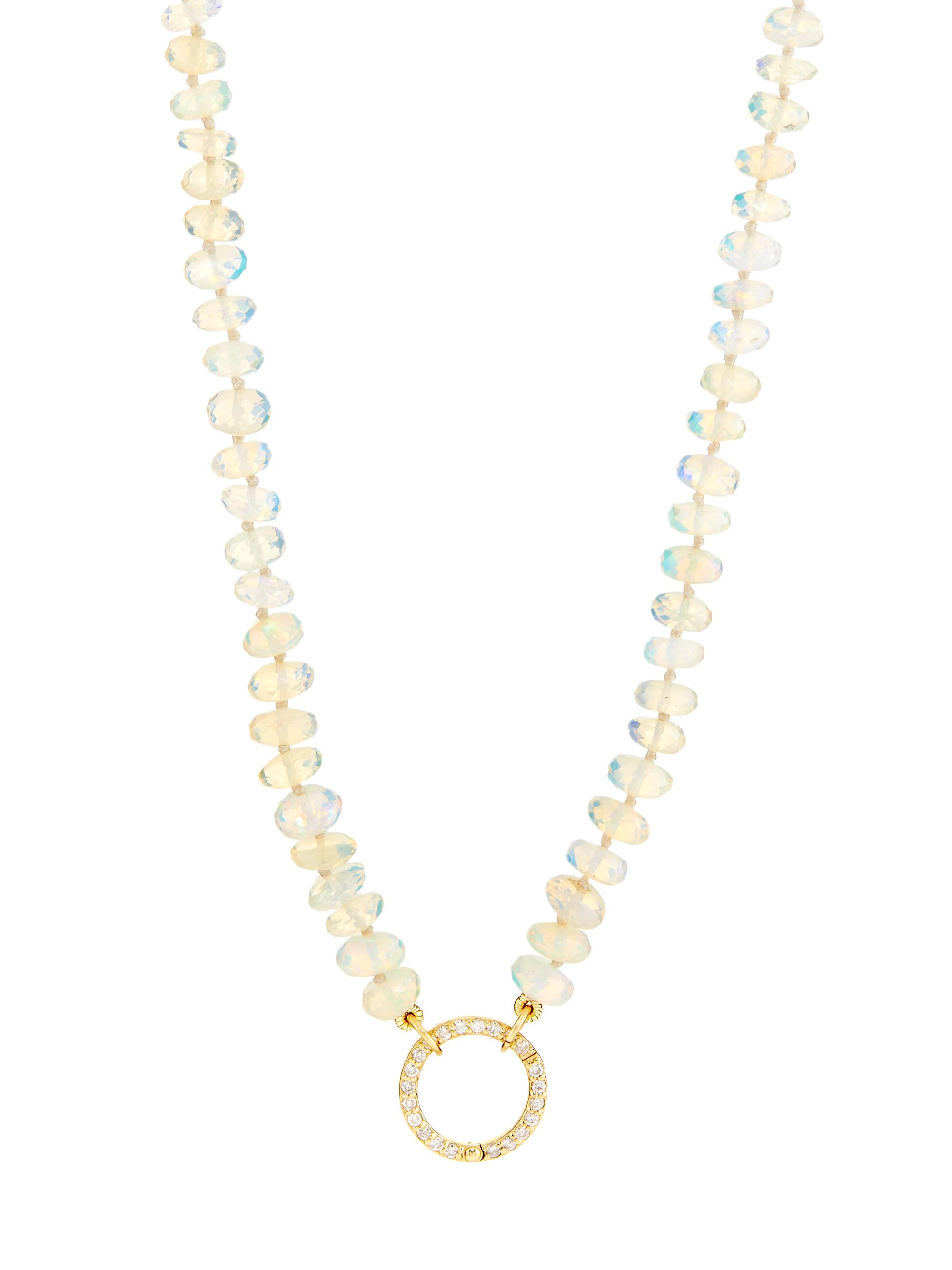 Nina Gilin Women's 14K Yellow Gold, 0.22 TCW Diamond & Opal Bead Necklace - Yellow Gold