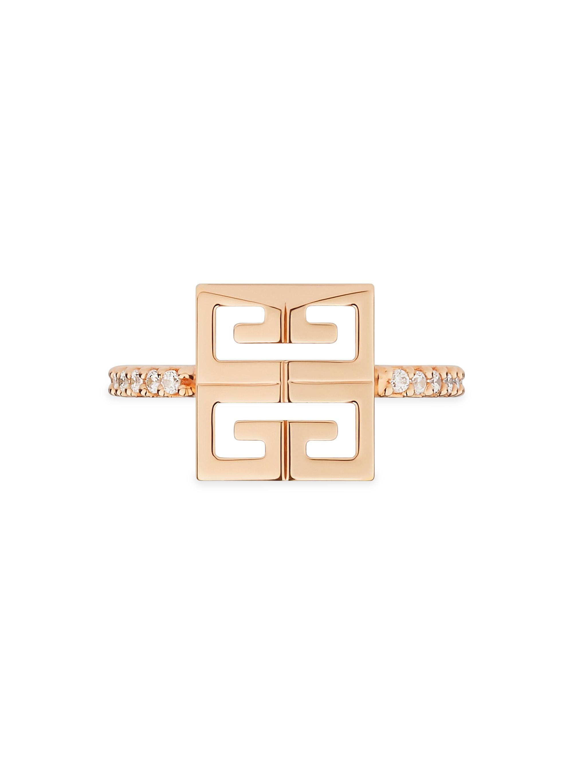 Givenchy Women's 4G Ring In Metal With Crystals - Rose Gold