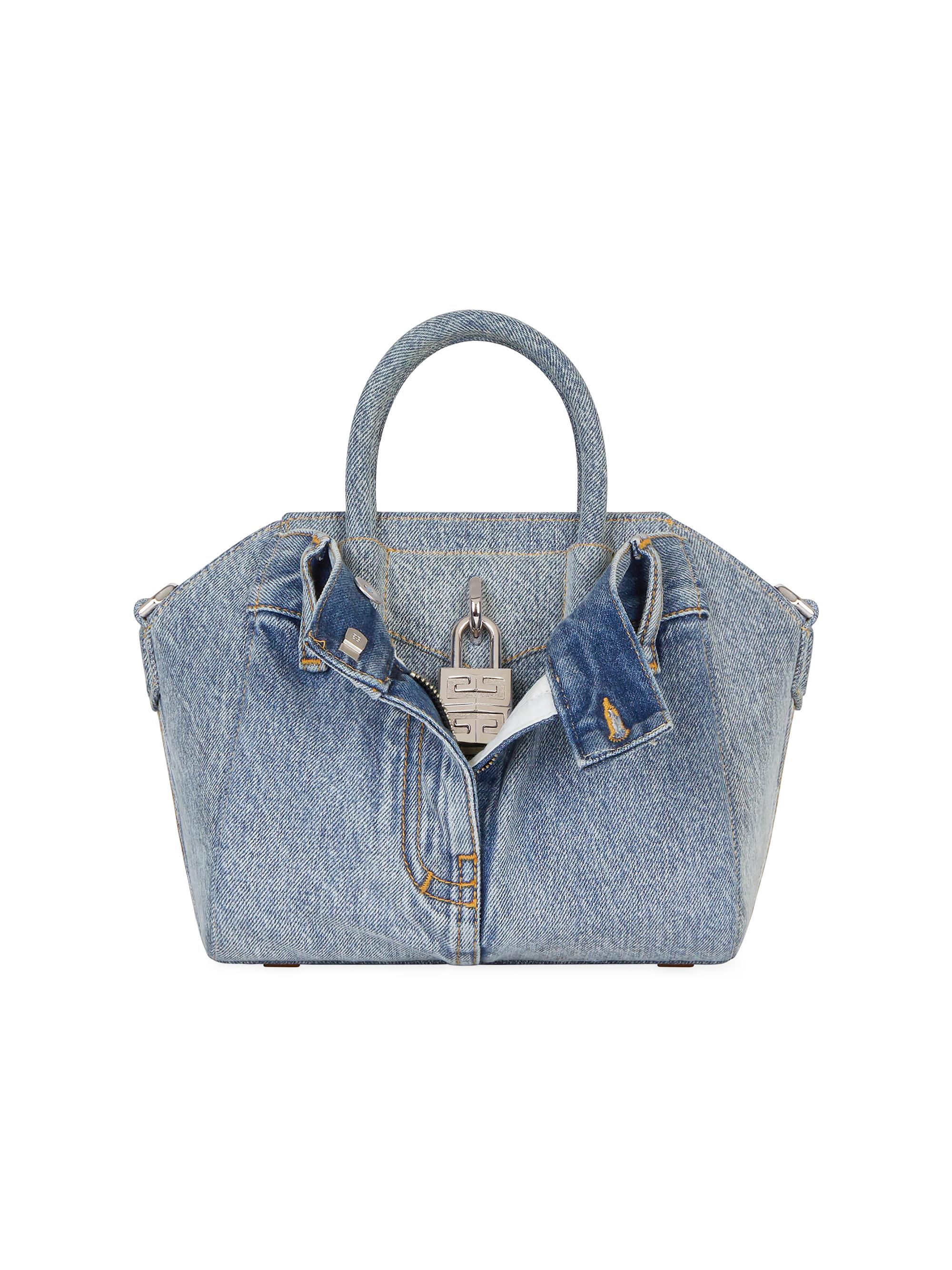 Givenchy Women's Mini Antigona Lock Bag In Jeans Blue