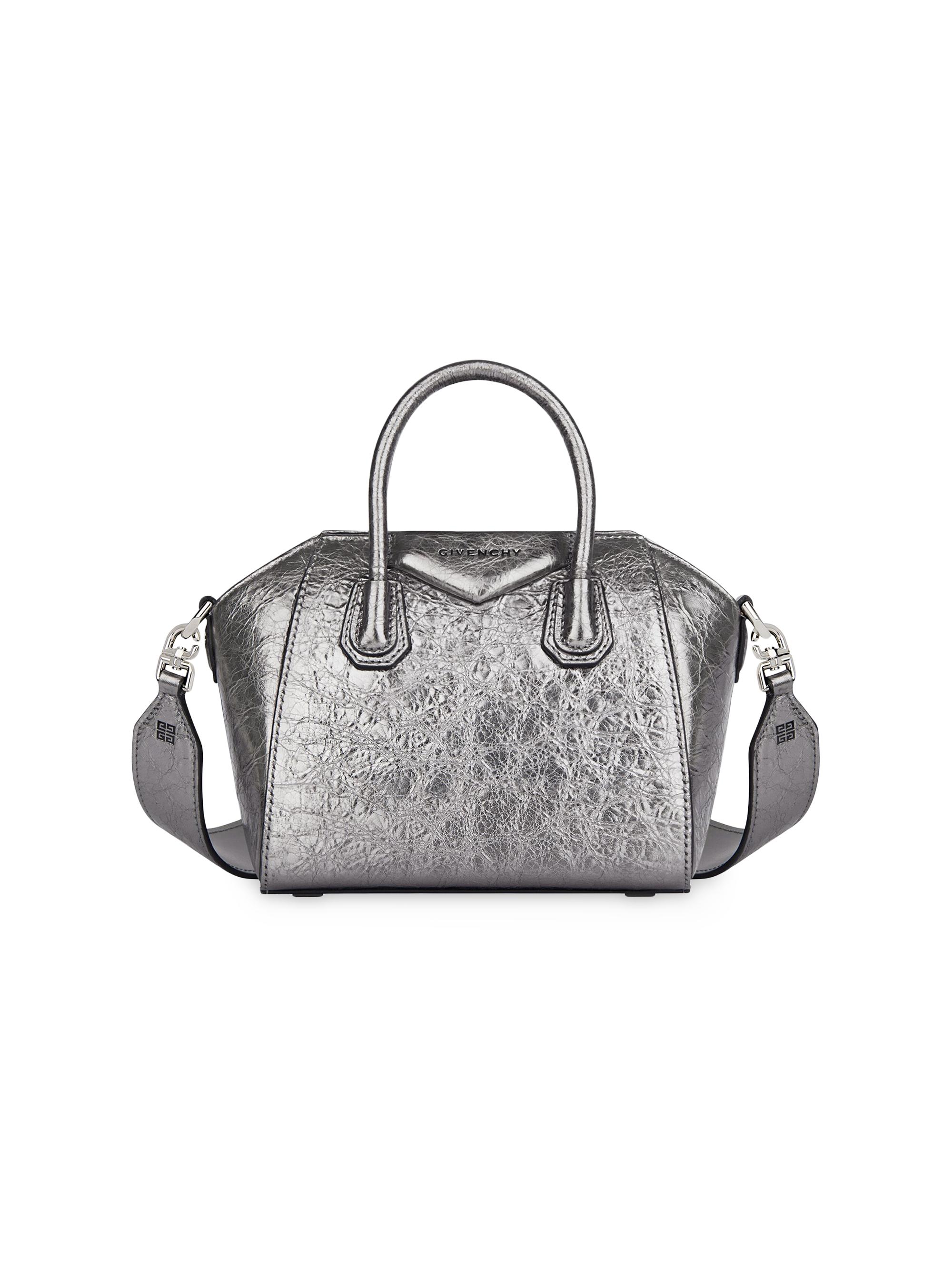 Givenchy Women's Antigona Toy Bag In Laminated Leather - Silvery Grey