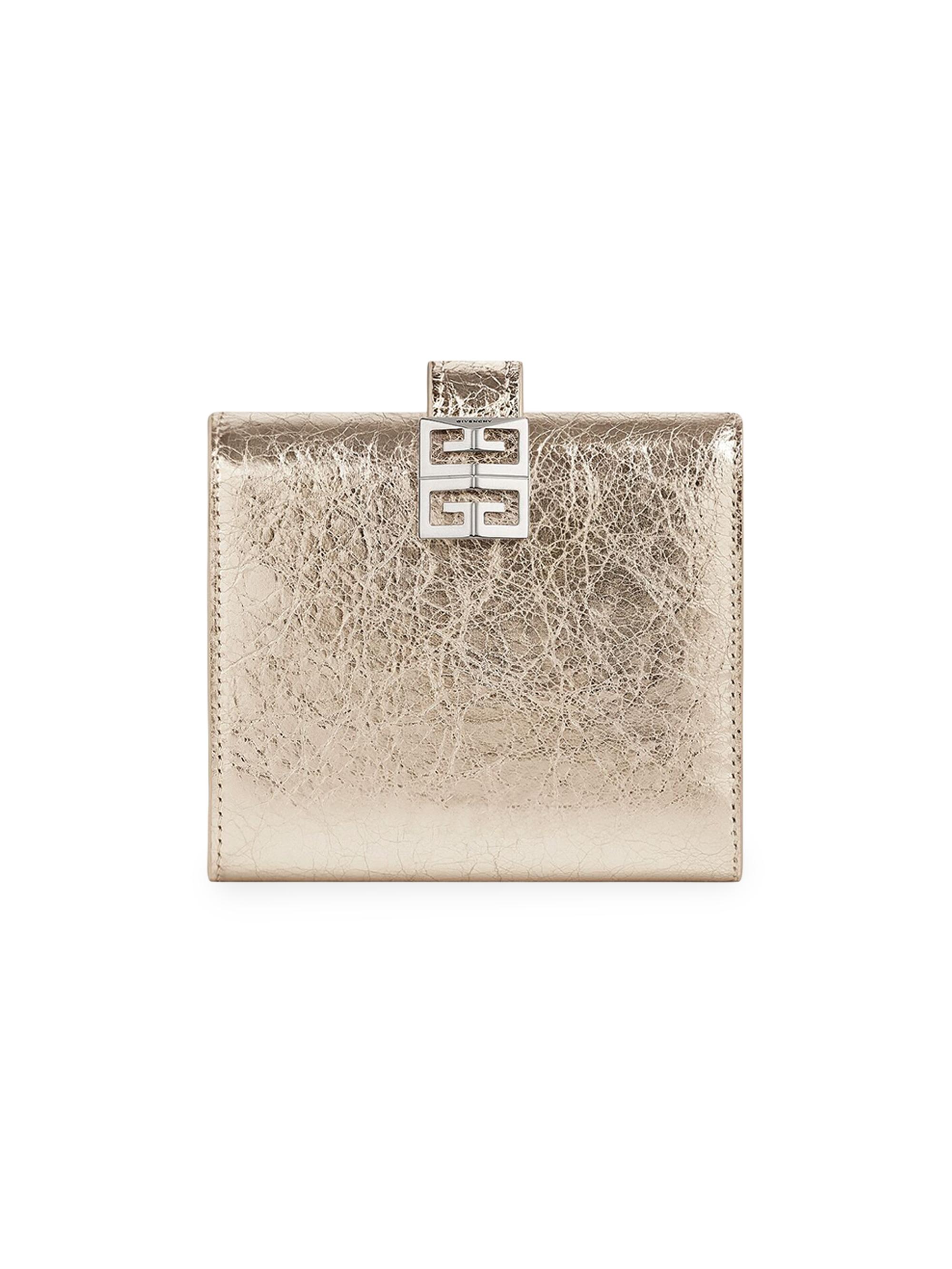Givenchy Women's 4G Wallet In Laminated Leather - Dusty Gold