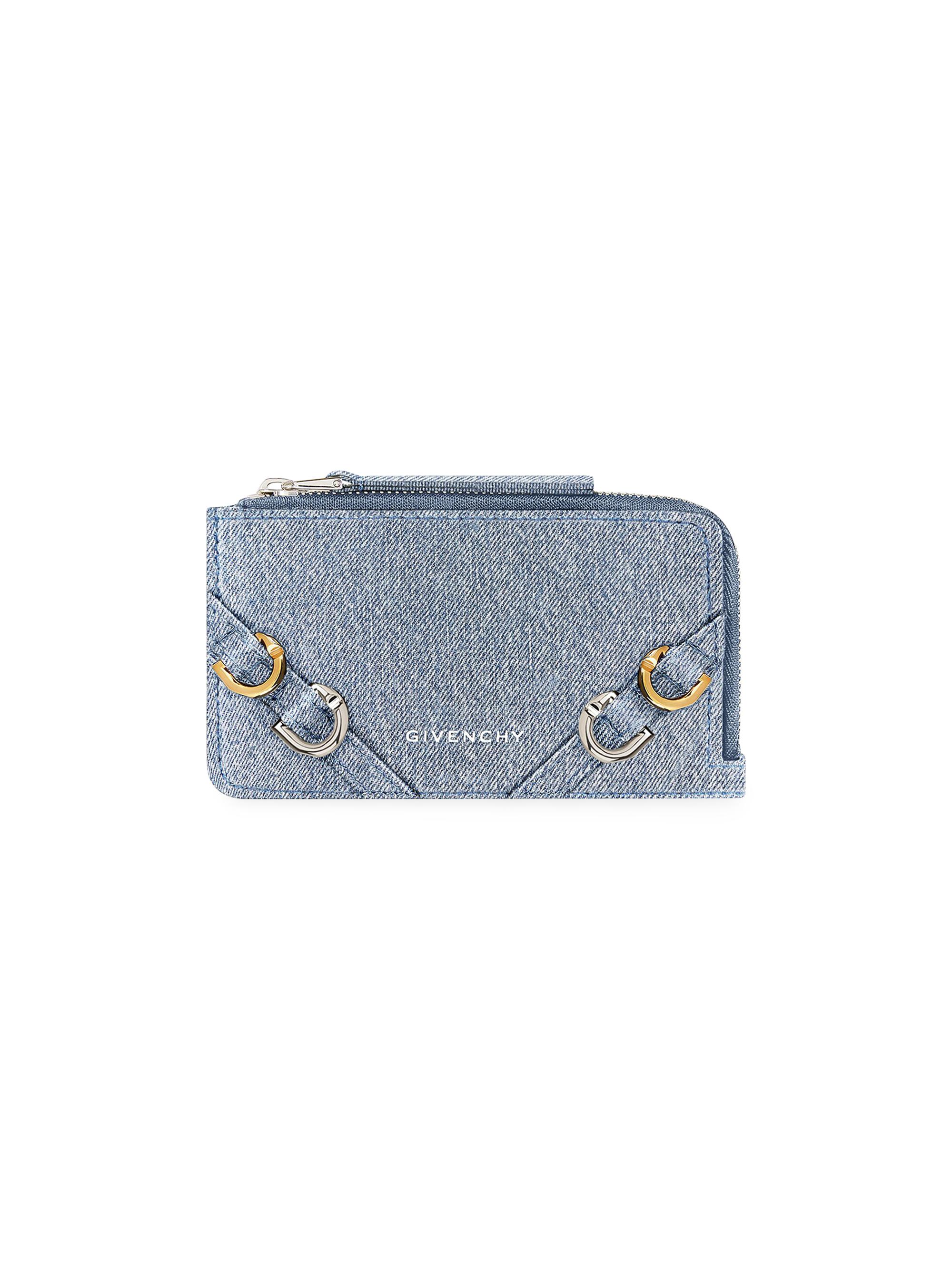 Givenchy Women's Voyou Zipped Card Holder In Denim Blue