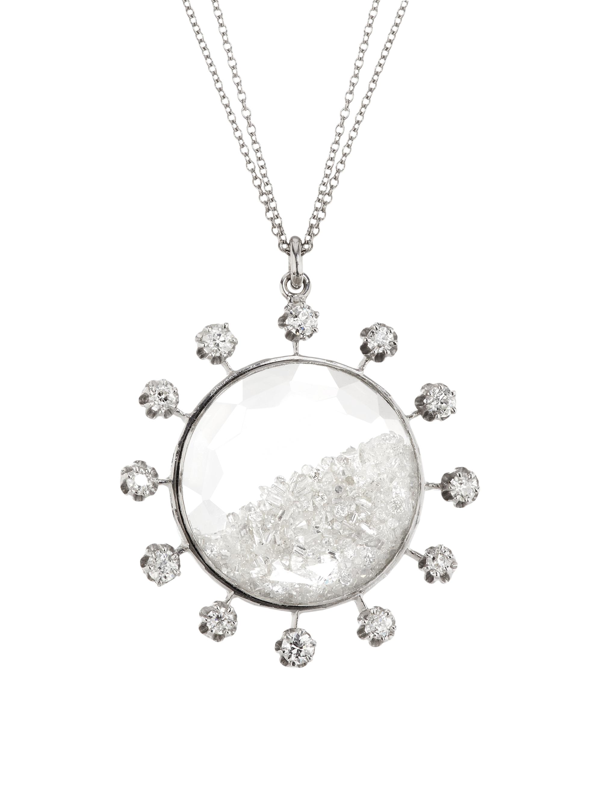 Renee Lewis Women's 18K White Gold & 8.50 TCW Diamond Shake Necklace - White Gold