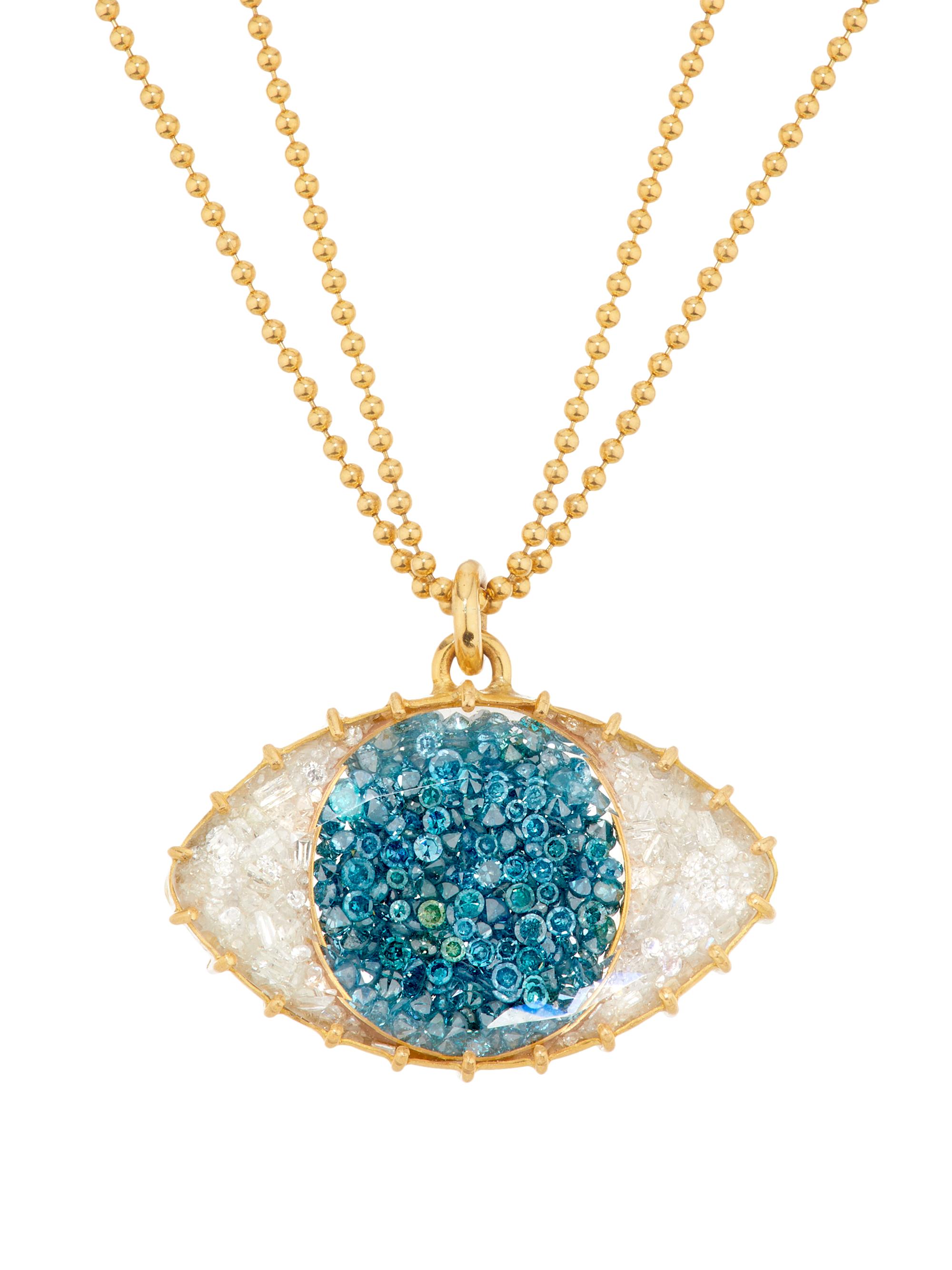 Renee Lewis Women's 18K Yellow Gold & 6.50 TCW Diamond Evil Eye Pendant Necklace - Yellow Gold