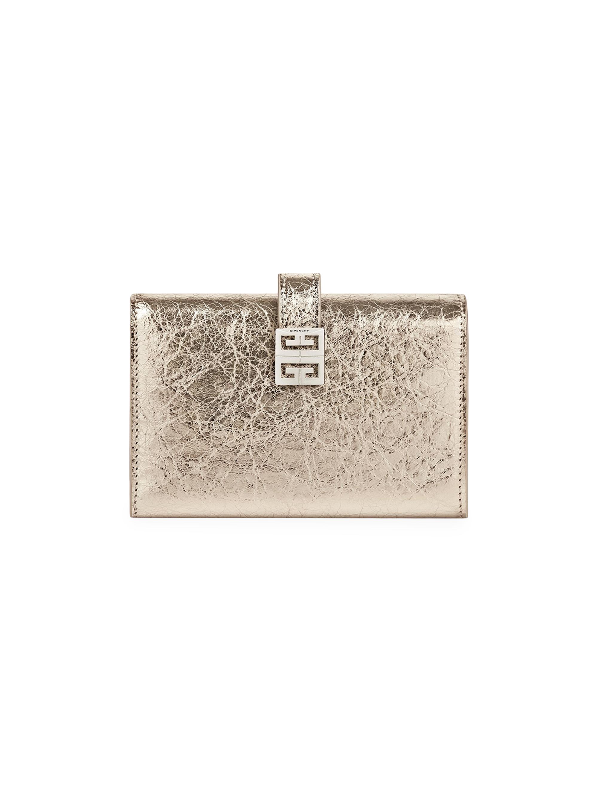 Givenchy Women's 4G Wallet In Laminated Leather - Dusty Gold