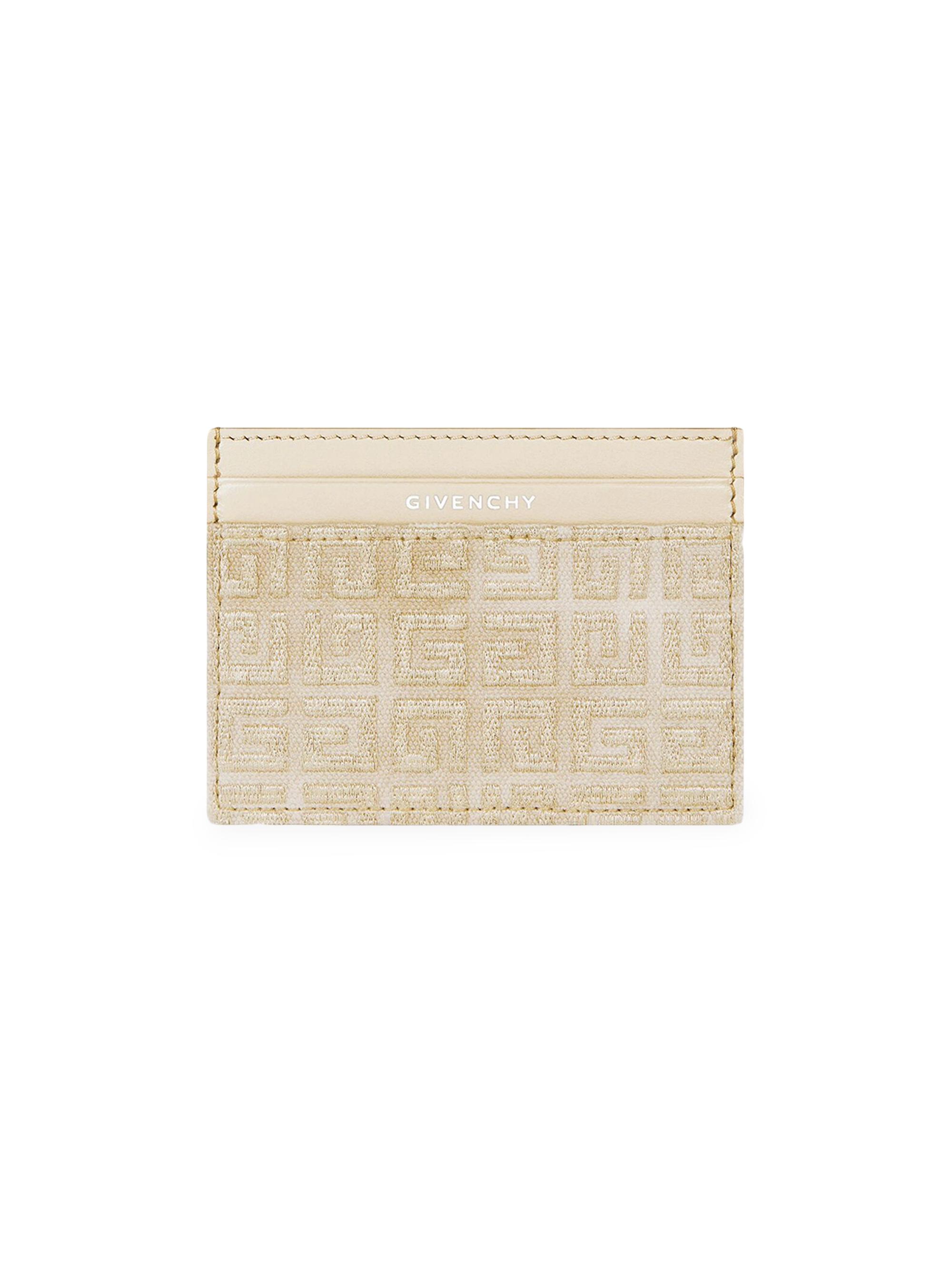 Givenchy Women's Giv Cut Card Holder In 4G Lurex Embroidery And Leather - Dusty Gold