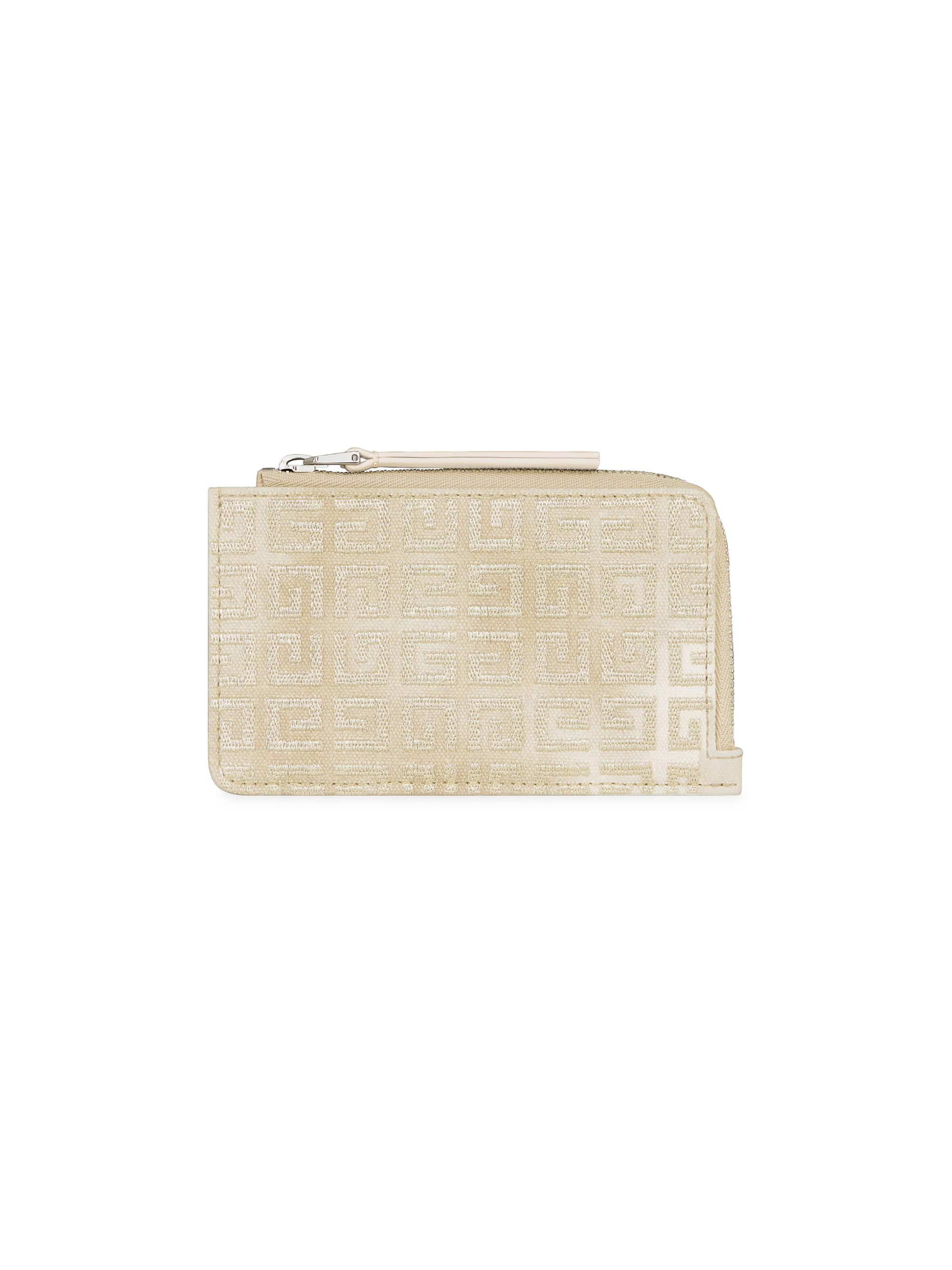 Givenchy Women's Giv Cut Zipped Cardholder In 4G Lurex And Leather - Dusty Gold