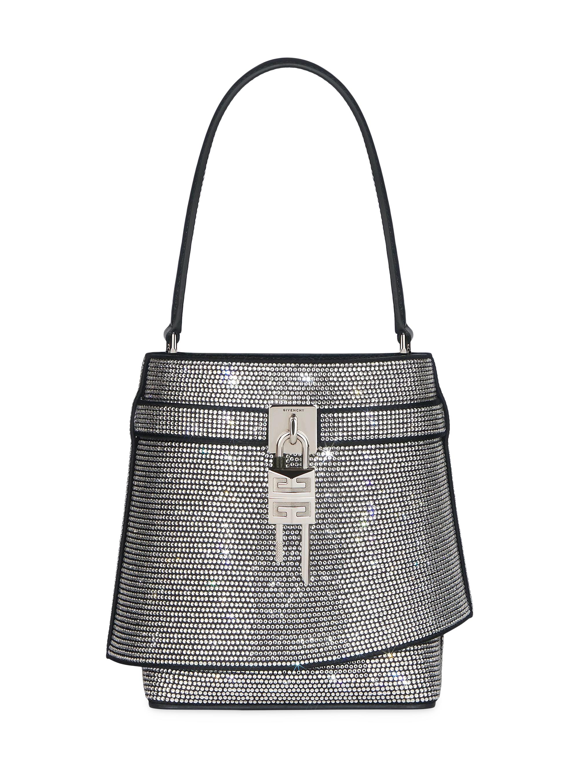 Givenchy Women's Shark Lock Bucket Bag In Leather With Strass - Black