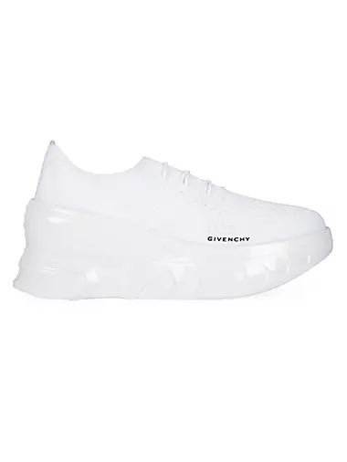 Marshmallow Wedge Sneakers In Rubber And Knit