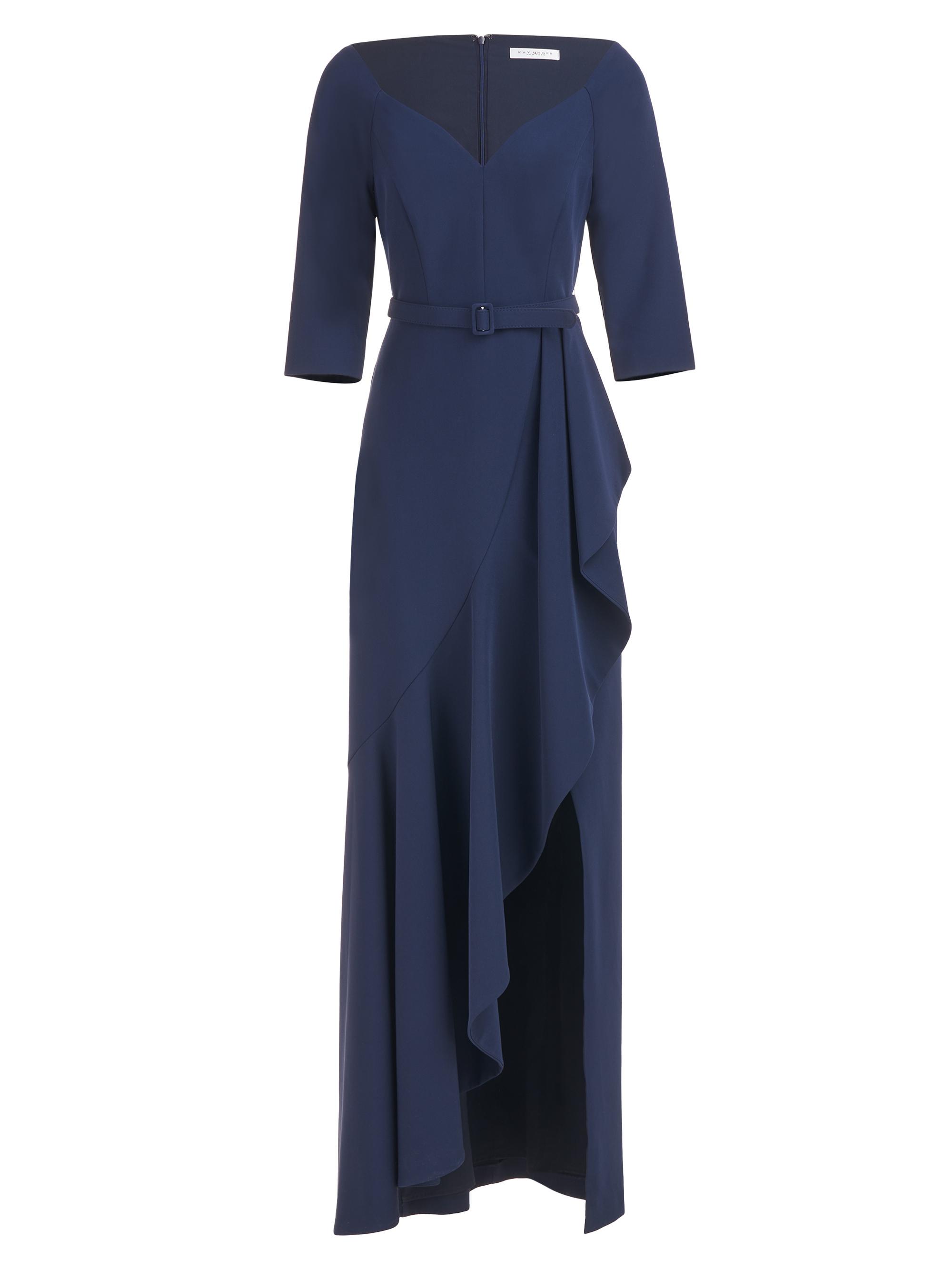 Kay Unger Women's Isolde Ruffled Column Gown - Dark Midnight