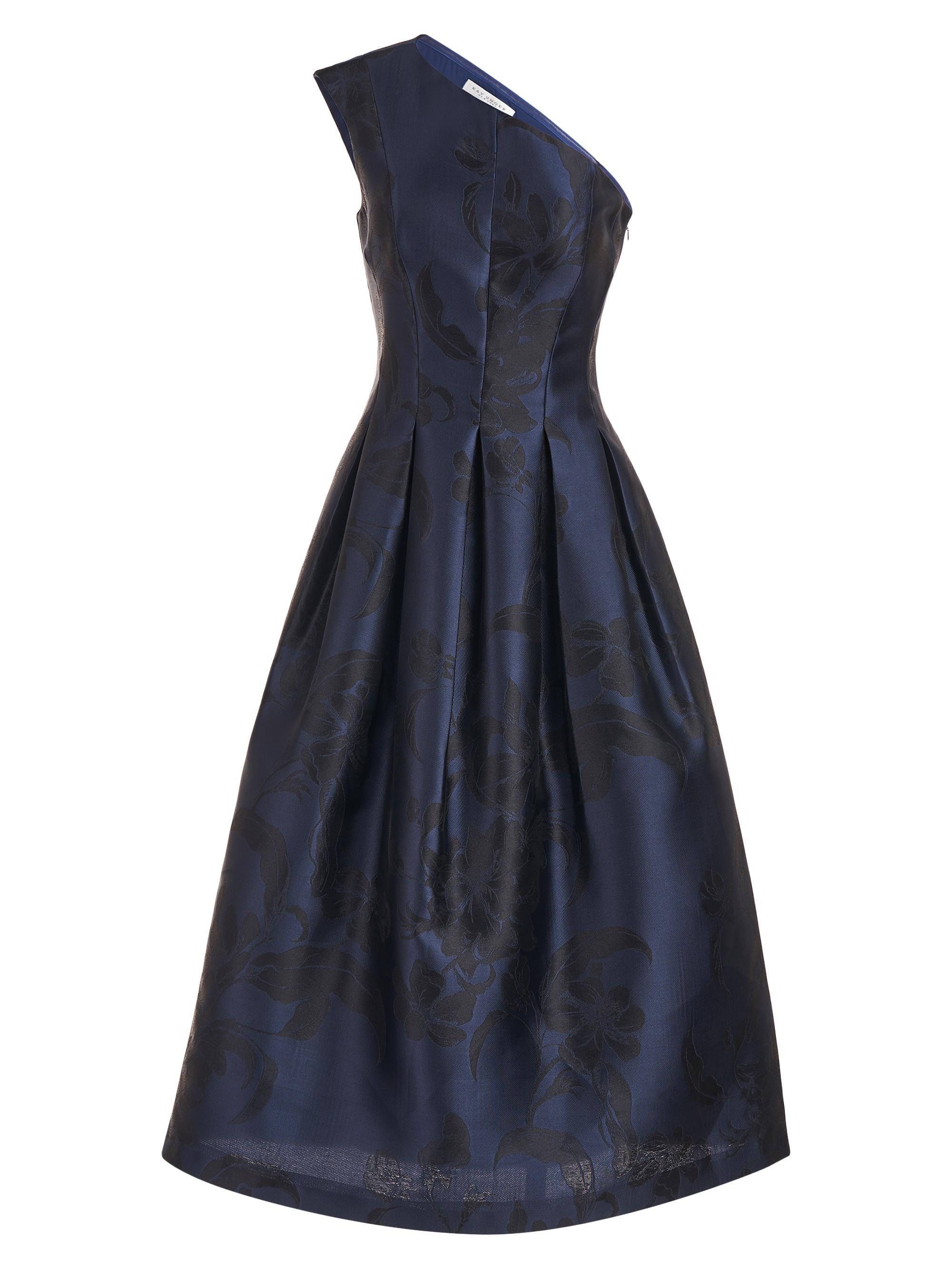 Kay Unger Women's Carlan Floral Jacquard Midi-Dress - Night Blue