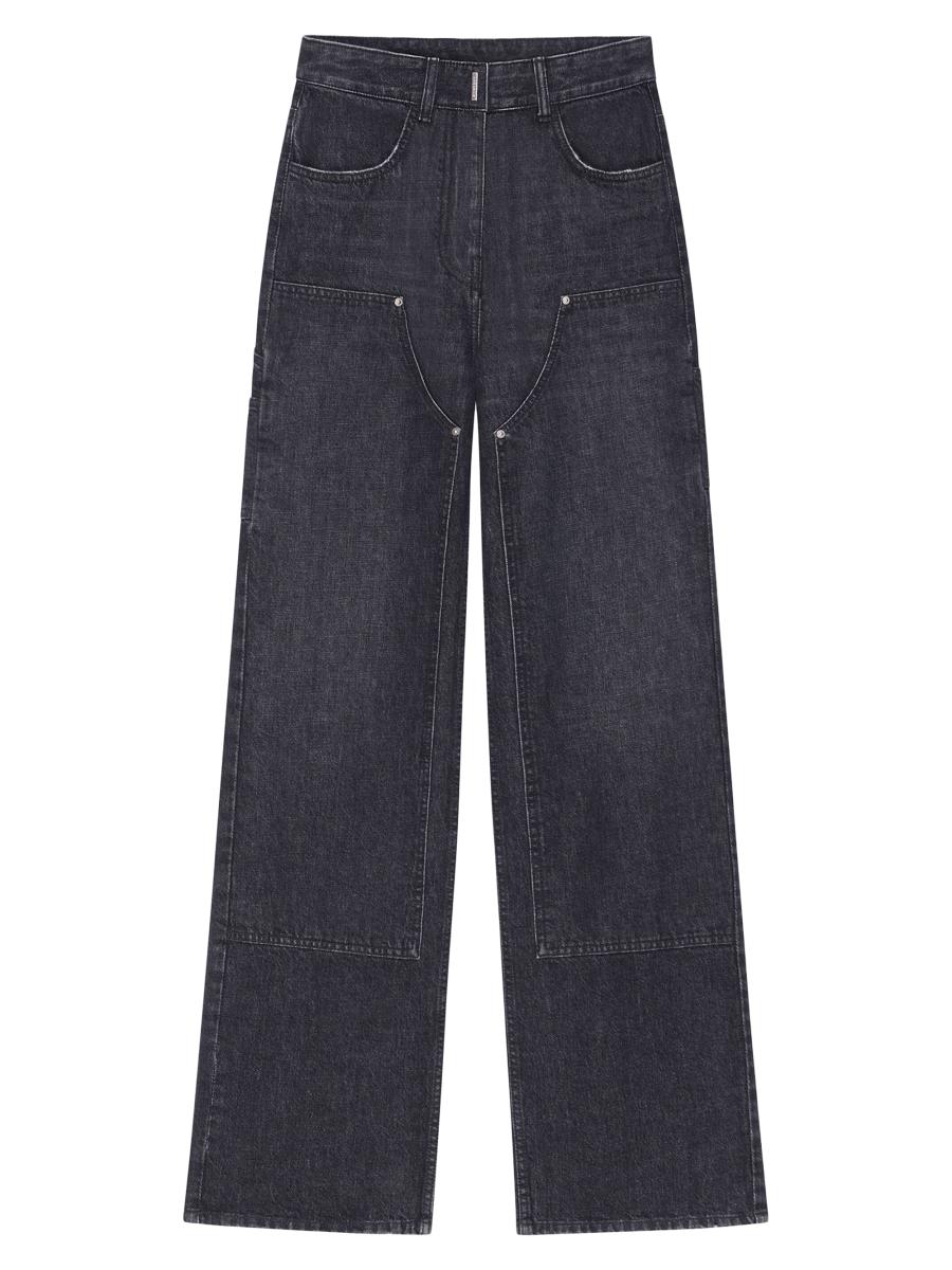 Givenchy Oversized Jeans In Denim With Patches | Saks Fifth