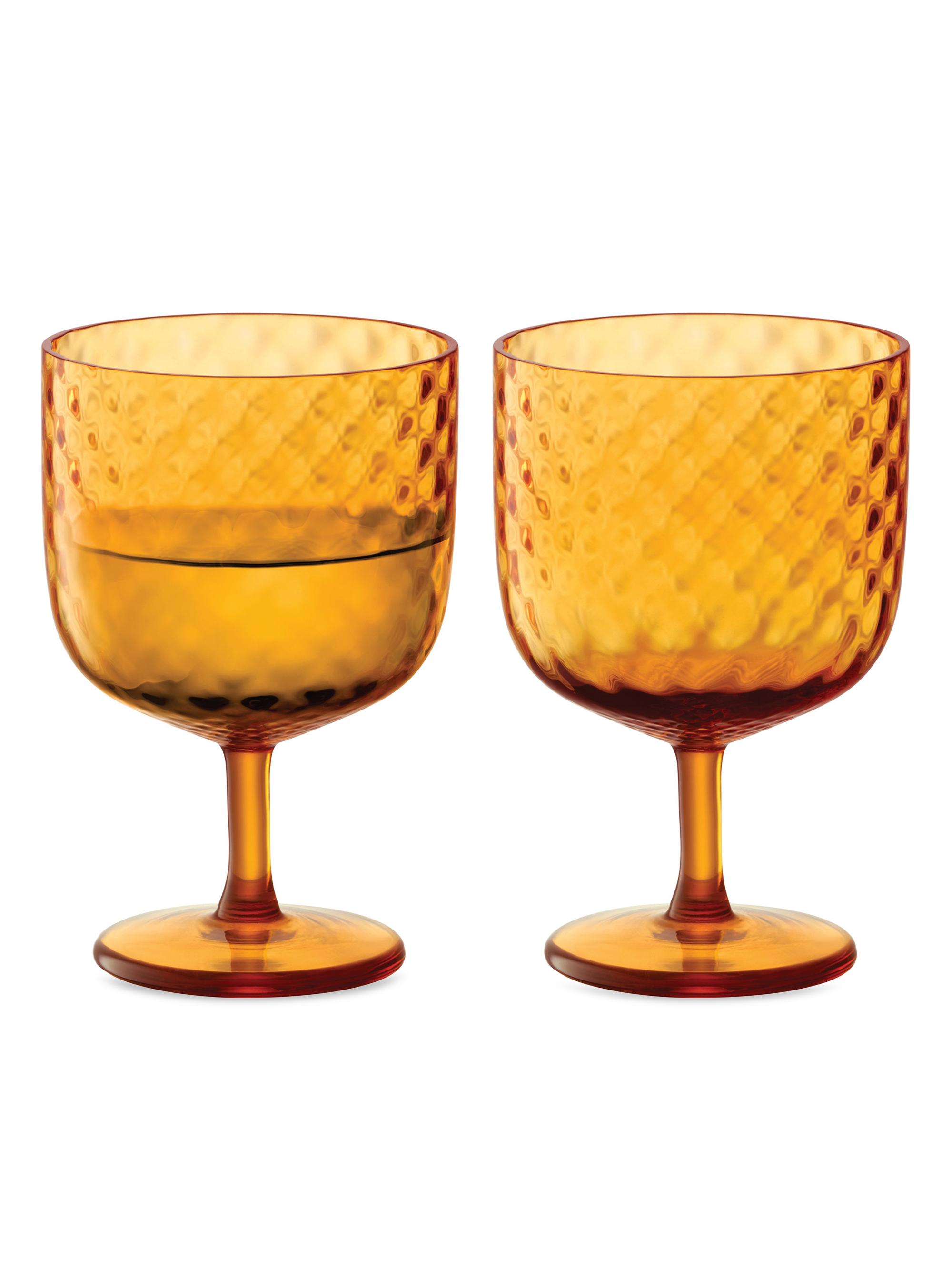 LSA Dapple 2-Piece Wine Glass Set - Earth Brown