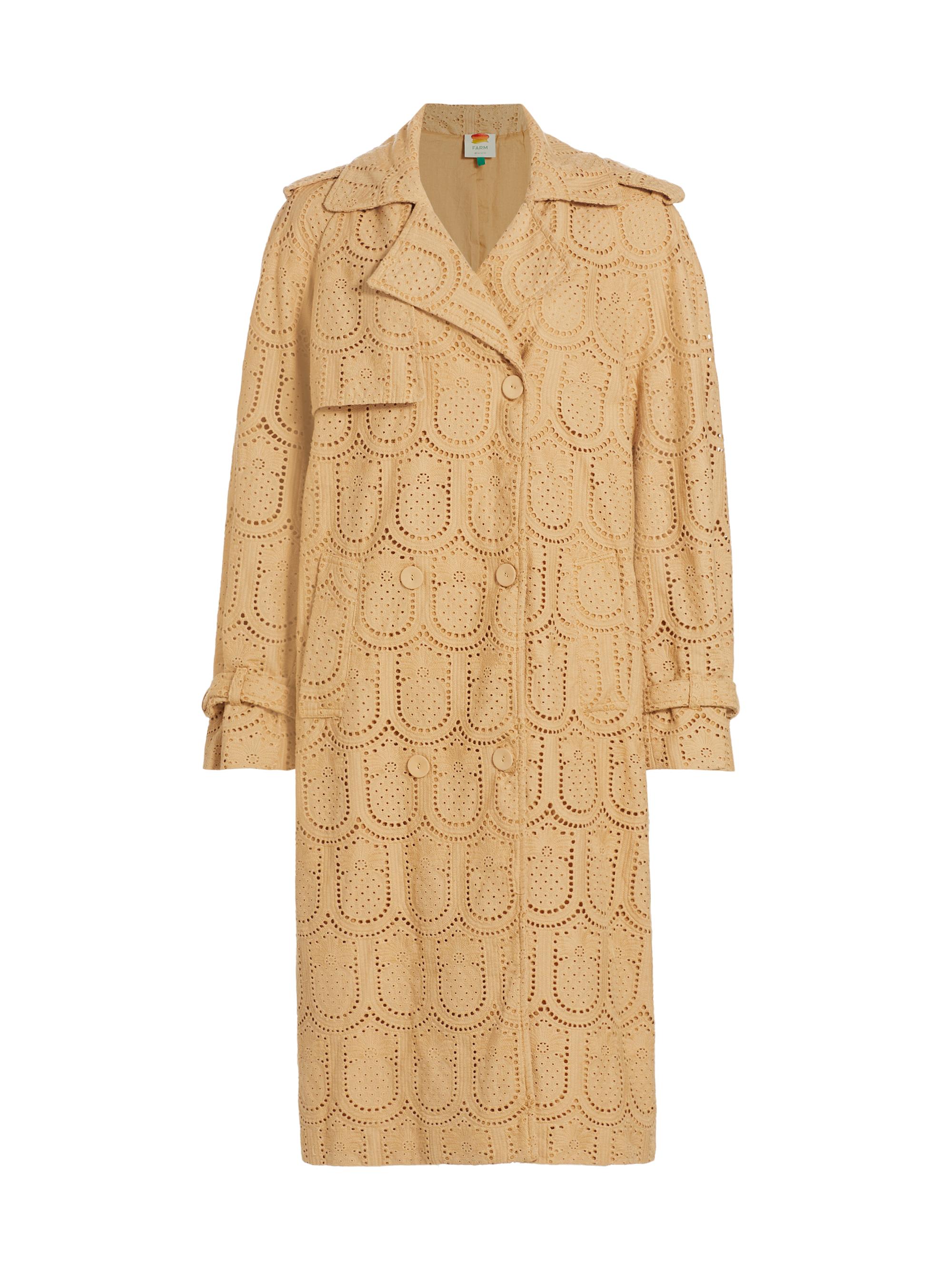 Farm Rio Embroidered Pineapple Cotton Trench Coat | Saks Fifth Avenue