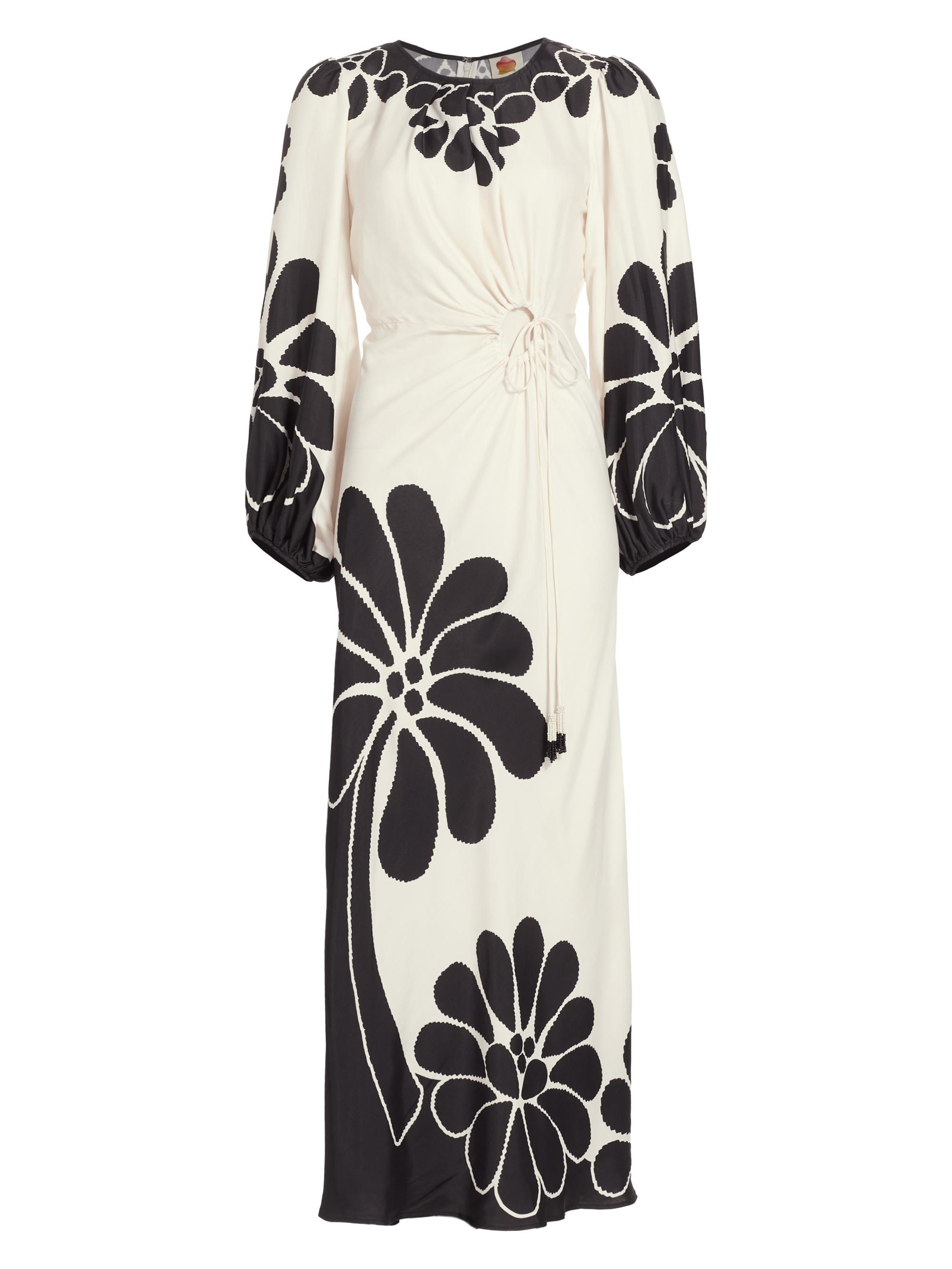 Farm Rio Women's Palermo Floral Cut-Out Gown - Off White