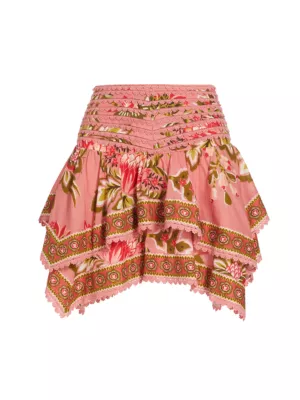 Fanulia floral cotton-blend miniskirt
