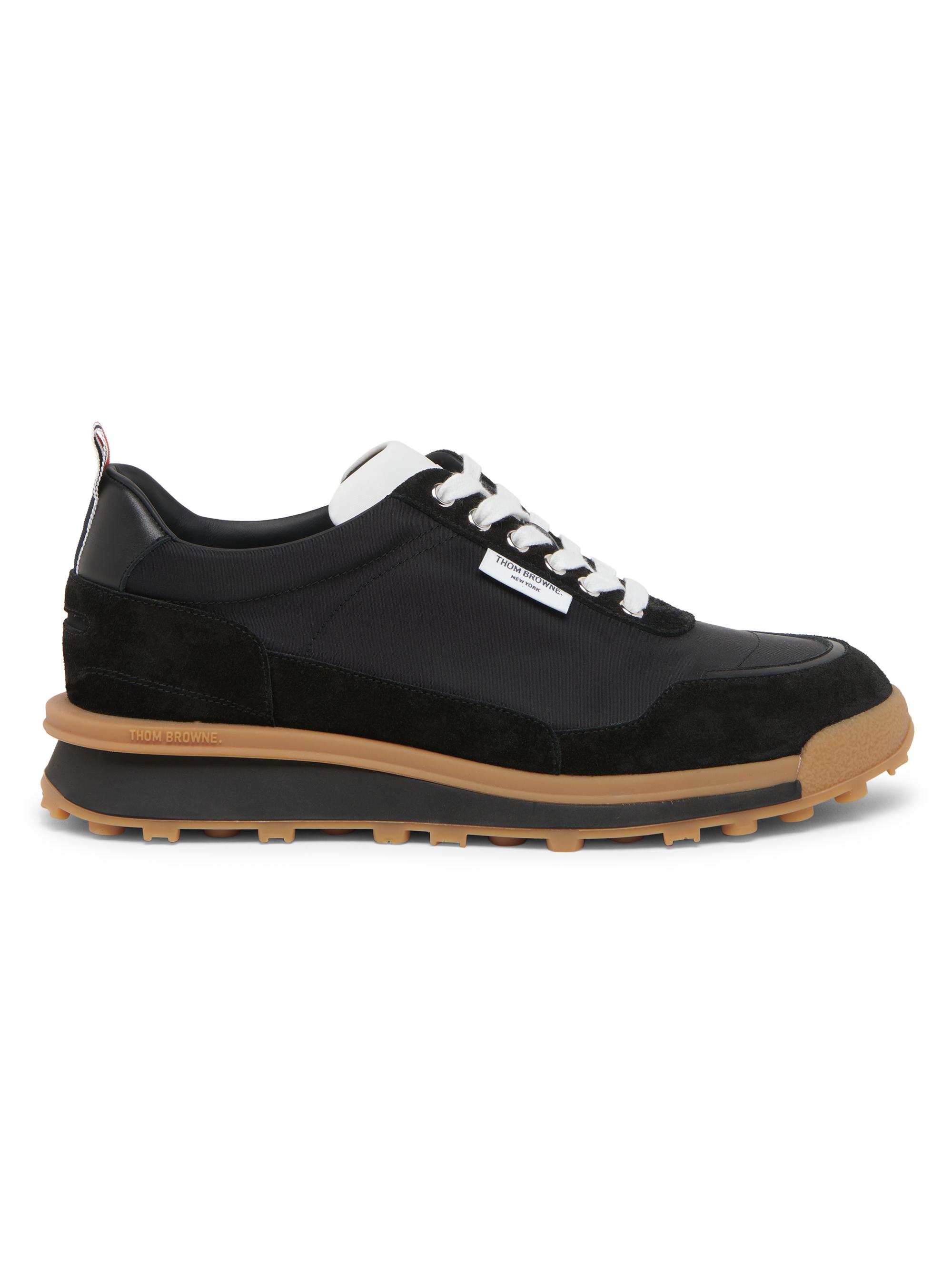 Thom Browne Men's Alumni Suede & Nylon Sneakers - Black