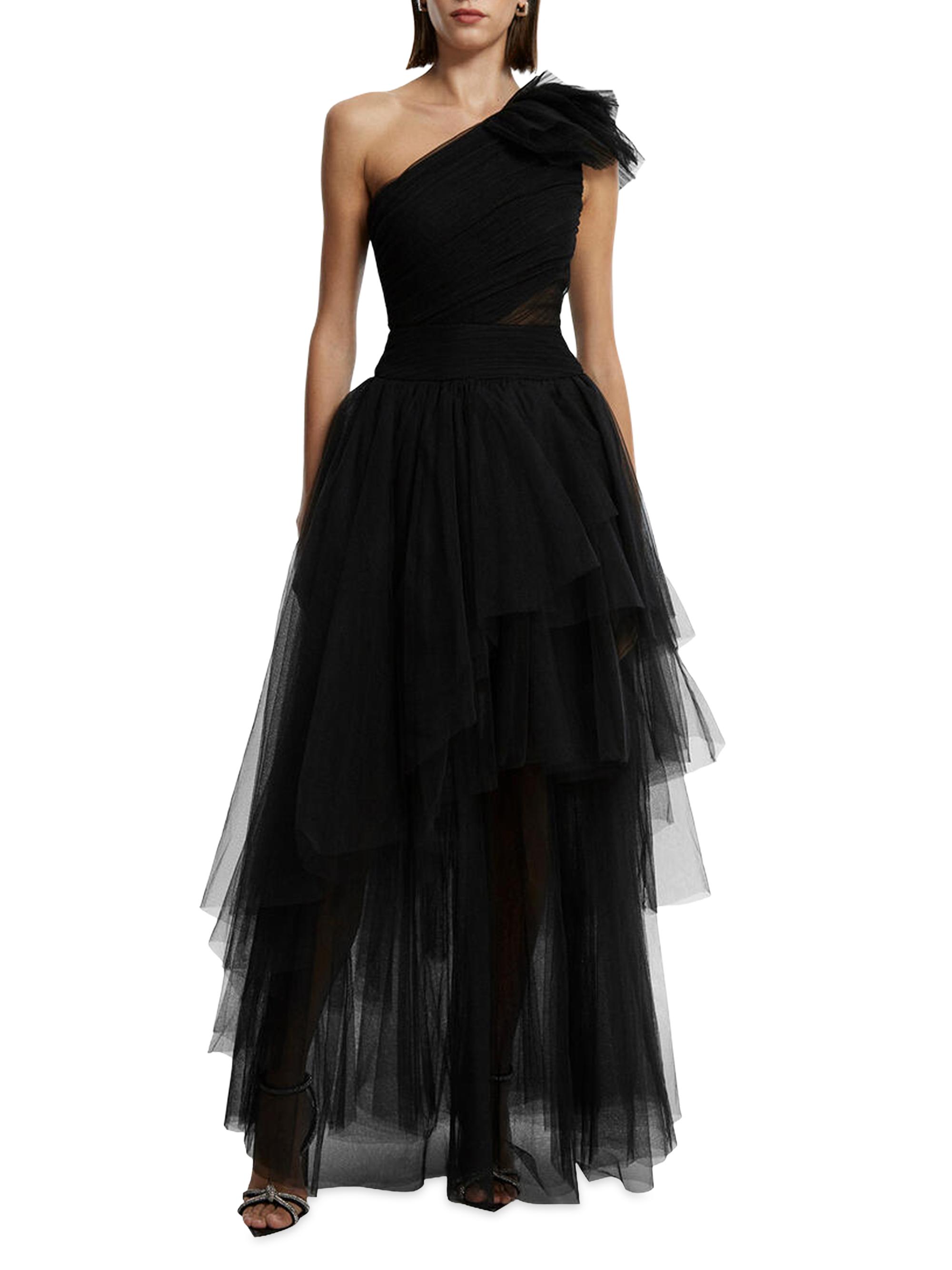 BCBGMAXAZRIA One-Shoulder Tulle Gown | Saks Fifth Avenue
