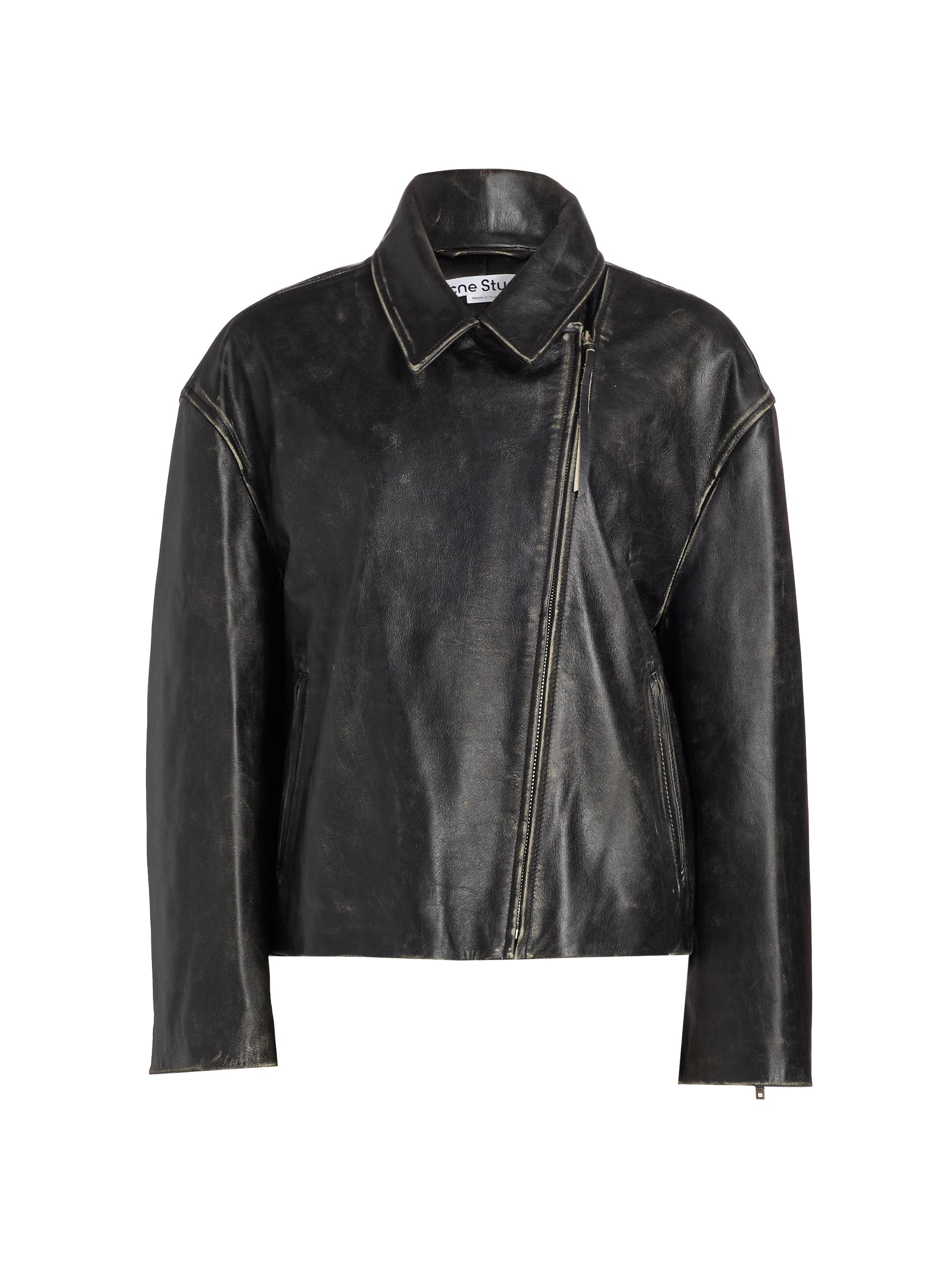 Acne Studios Women's Lilket Leather Moto Jacket - Black