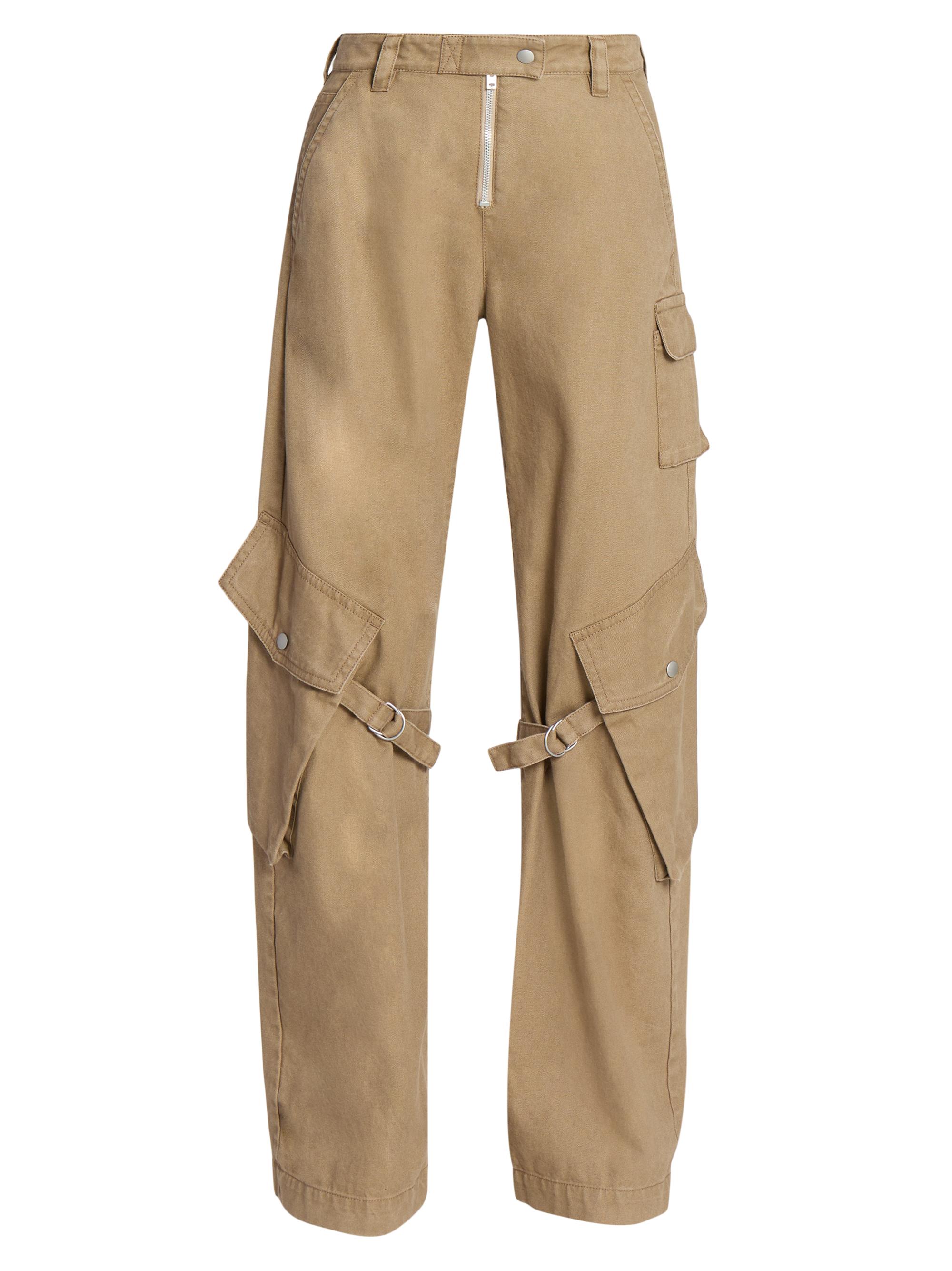 Acne Studios Women's Potinal Cotton Straight-Leg Pants - Cold Beige