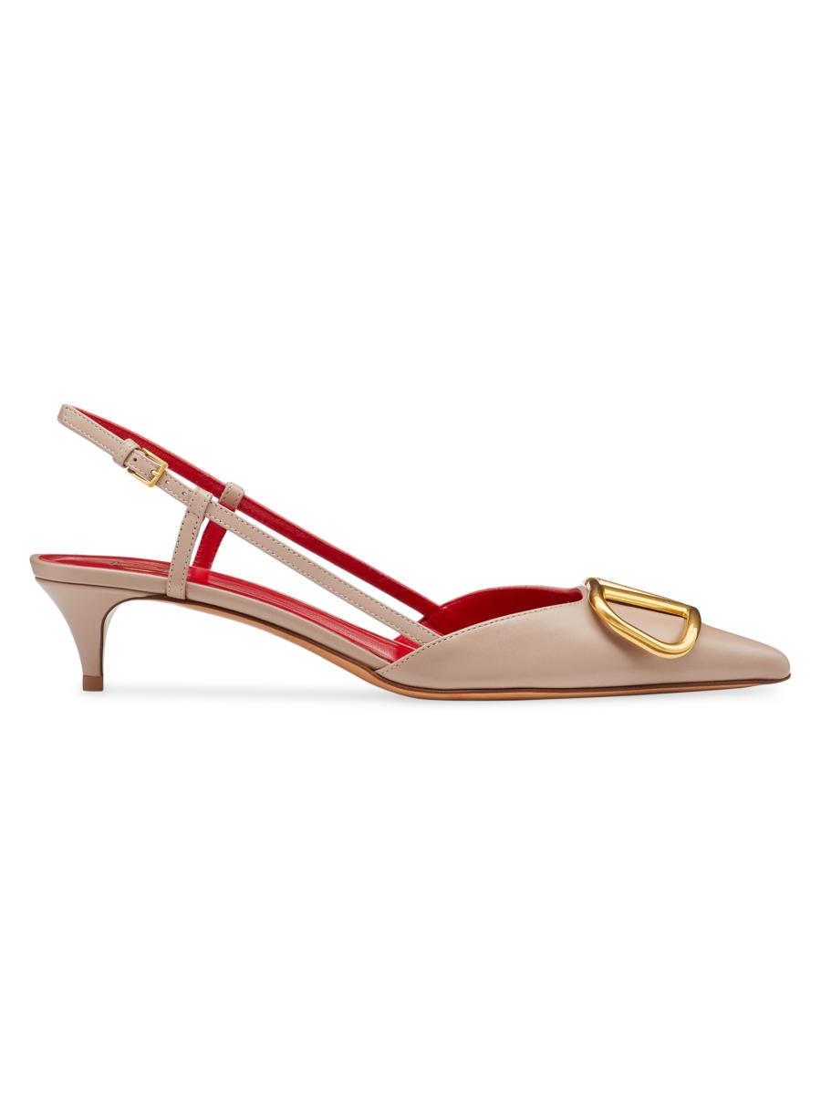 Valentino Garavani VLogo Signature Calfskin Slingback Pumps