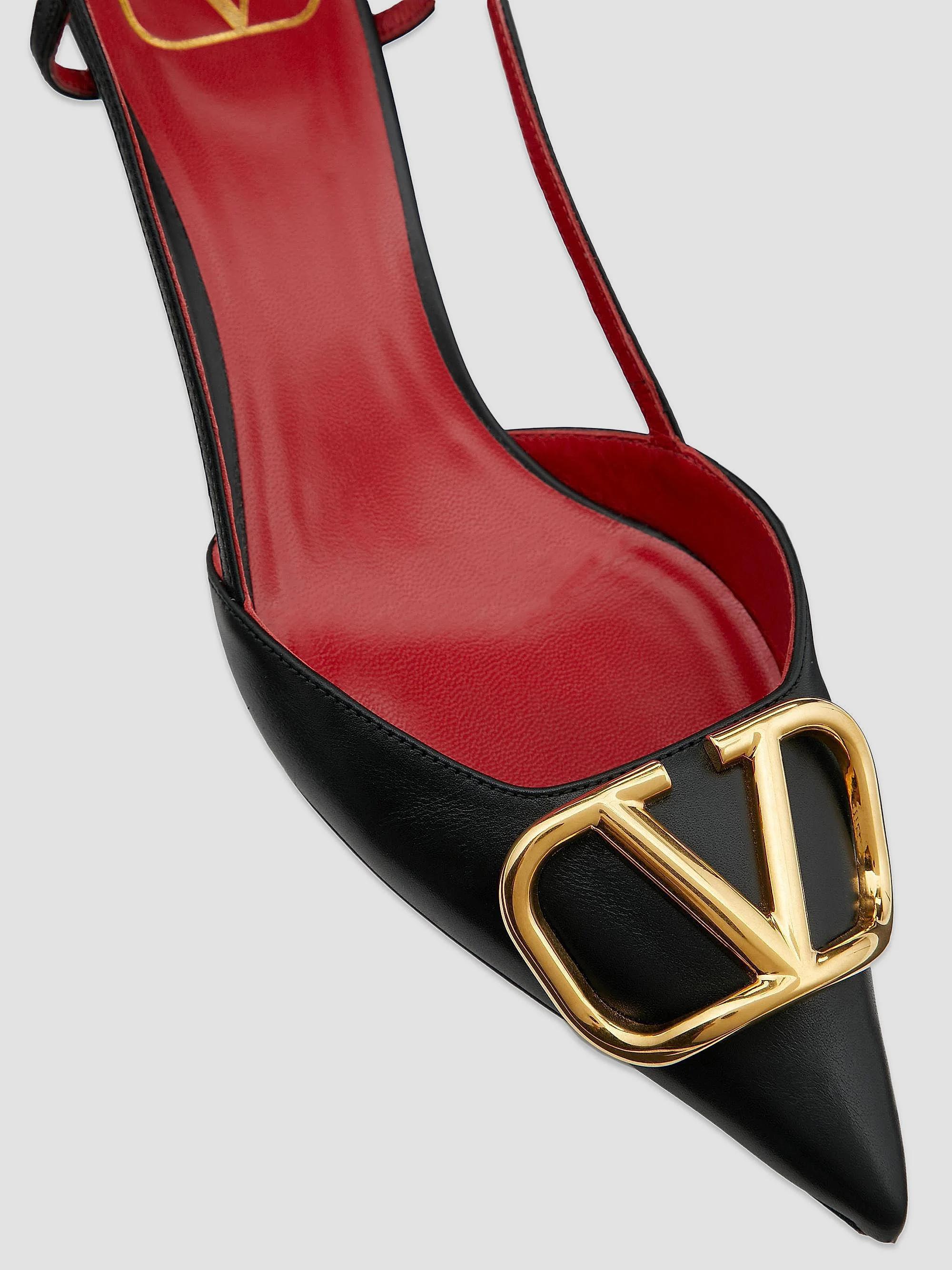 Valentino Garavani D&eacute;collet&eacute; Nere Con Vlogo, Punta Slingback Tacco 10 Cm, Taglia 40 US 10