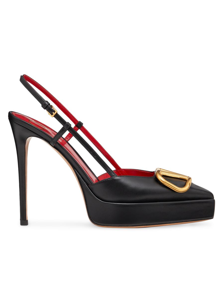 VALENTINO*VLogo Signature メタリックストラップパンプス 130mm VLogo Signature earrings | Valentino | OTTODISANPIETRO