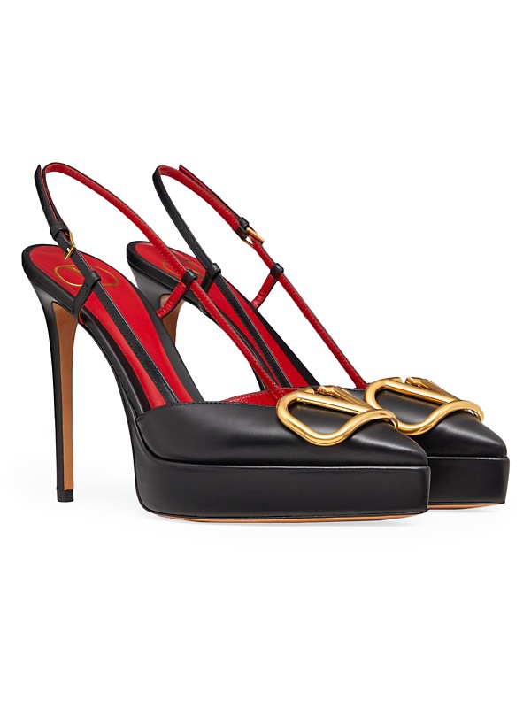 Shop Valentino Garavani VLogo Signature Calfskin Slingback Shop Valentino Garavani VLogo Signature Calfskin Slingback