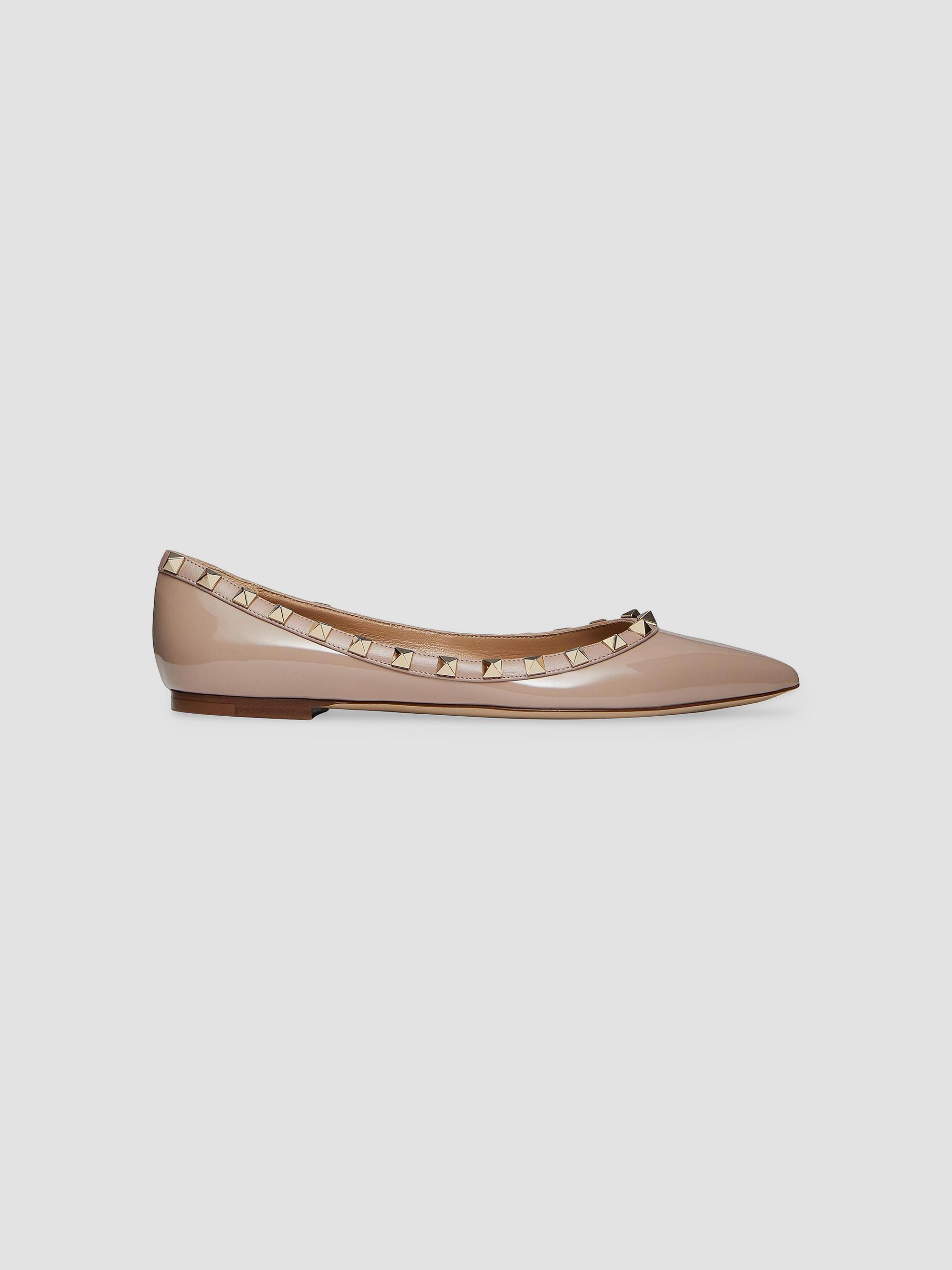 Valentino Garavani Women's Patent Rockstud Ballet Flats - Poudre | Thumbnail 7