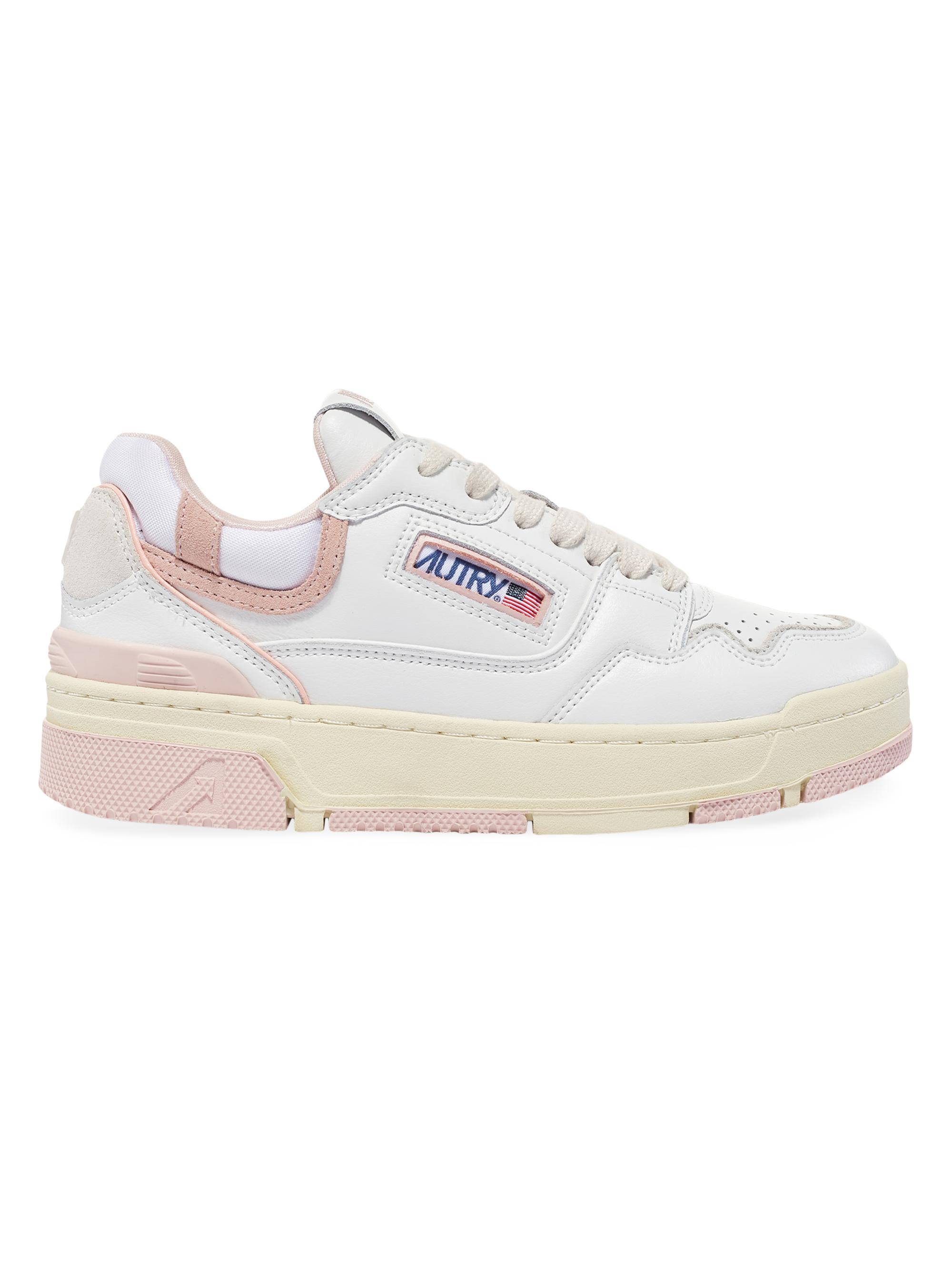 Autry Women's Medalist Leather Low-Top Sneakers - White Powder Pink