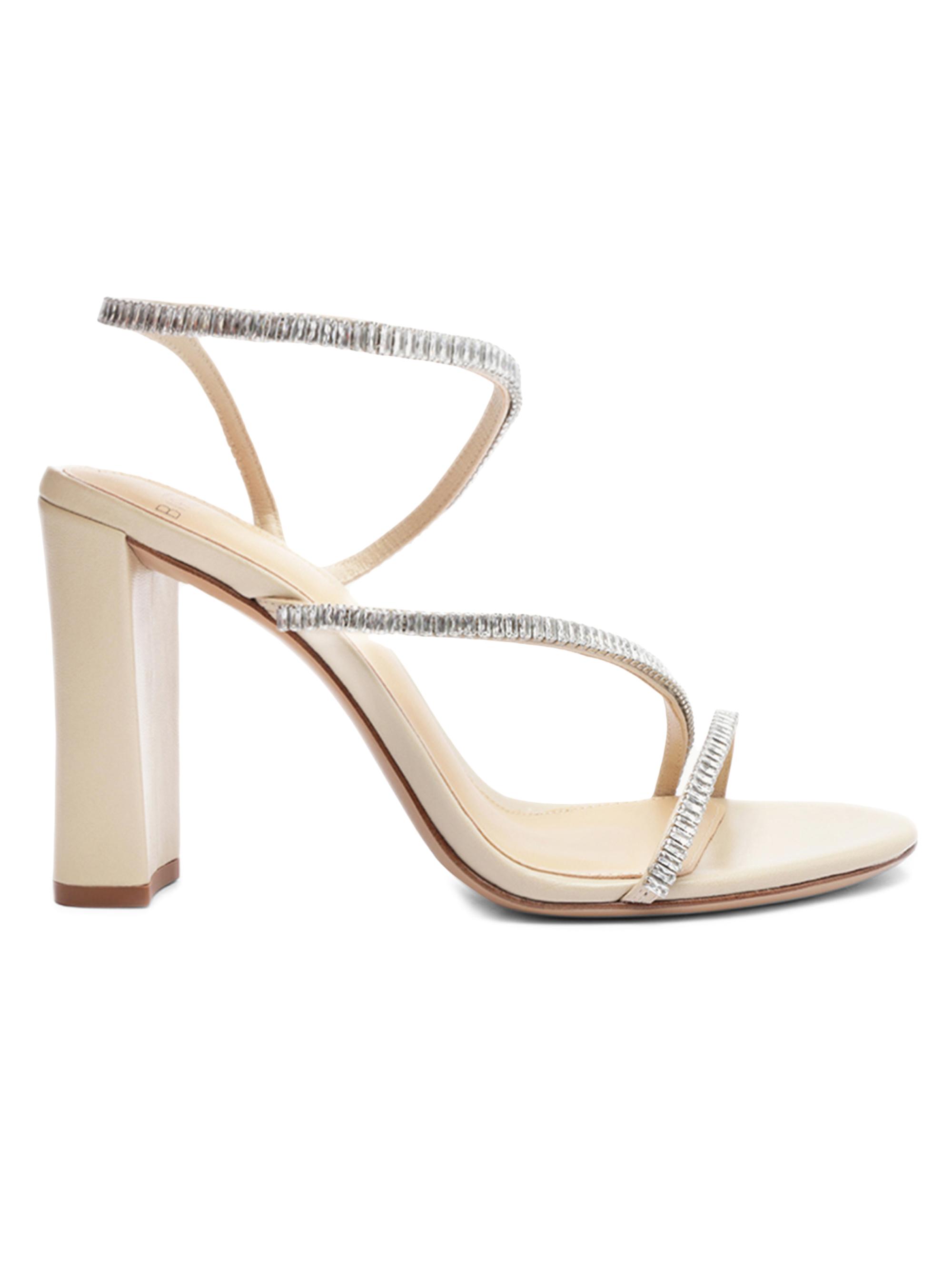 Alexandre Birman Women's Polly Zirocone Block 90MM Embellished Leather Sandals - Dove Crystal