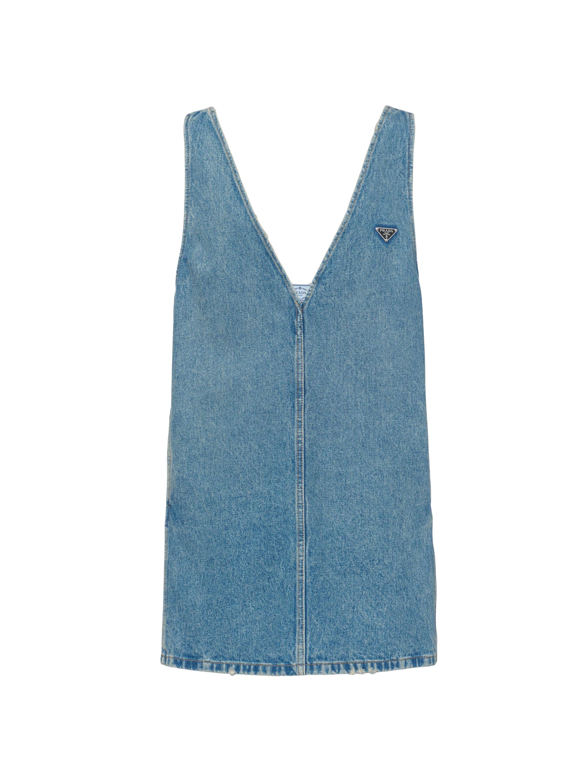 Valentino Blue V-Neck Denim Minidress