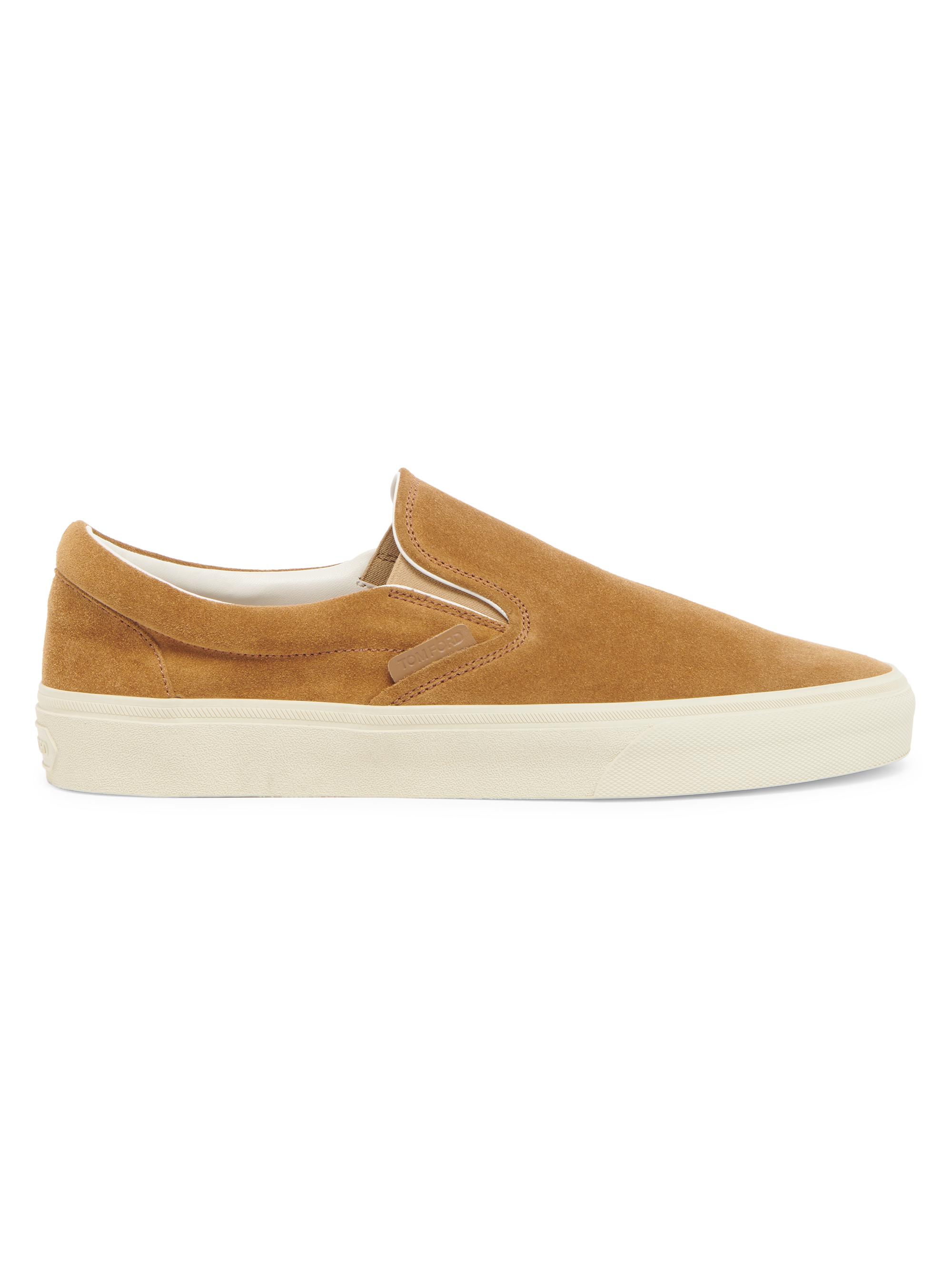TOM FORD Men's Jagga Leather-Trimmed Sneakers - Camel Cream