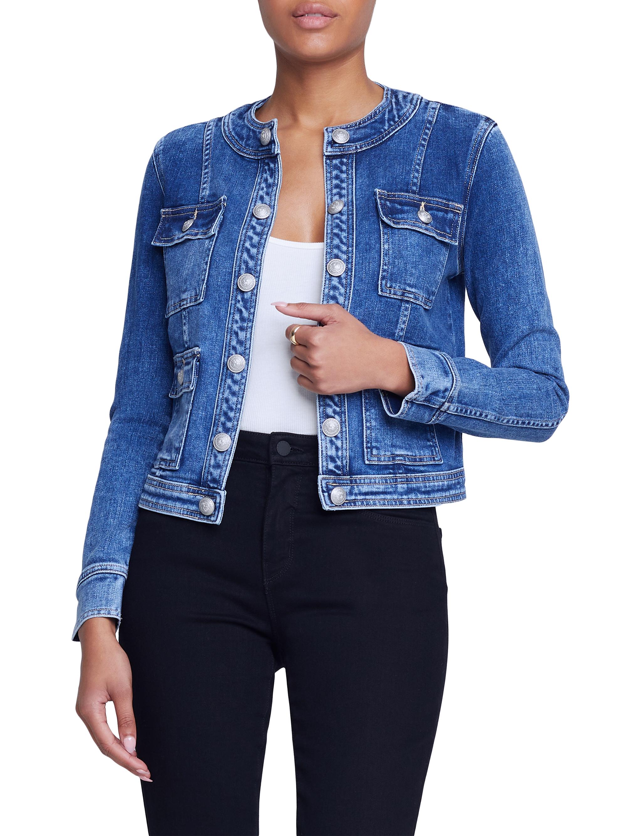 L'AGENCE Yari Collarless Jacket | Saks Fifth Avenue