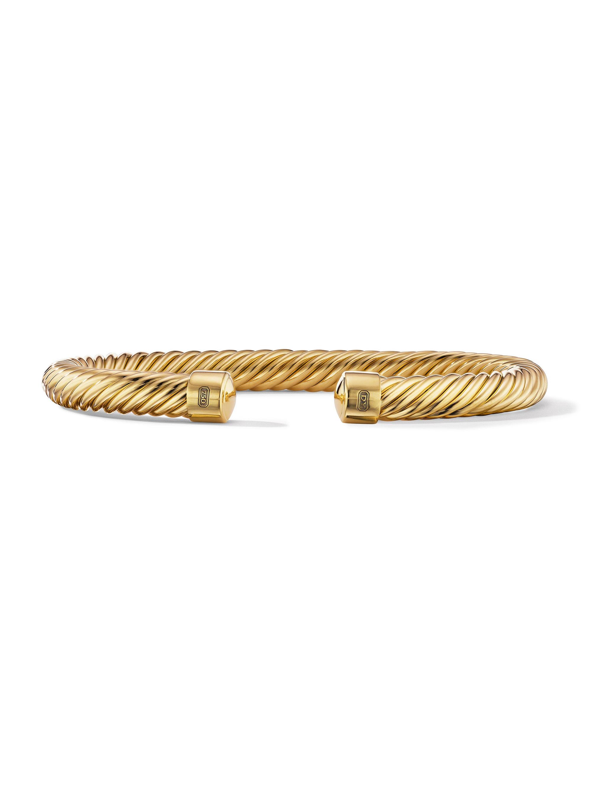 David Yurman Men's Cable Cuff Bracelet In 18K Yellow Gold - Gold