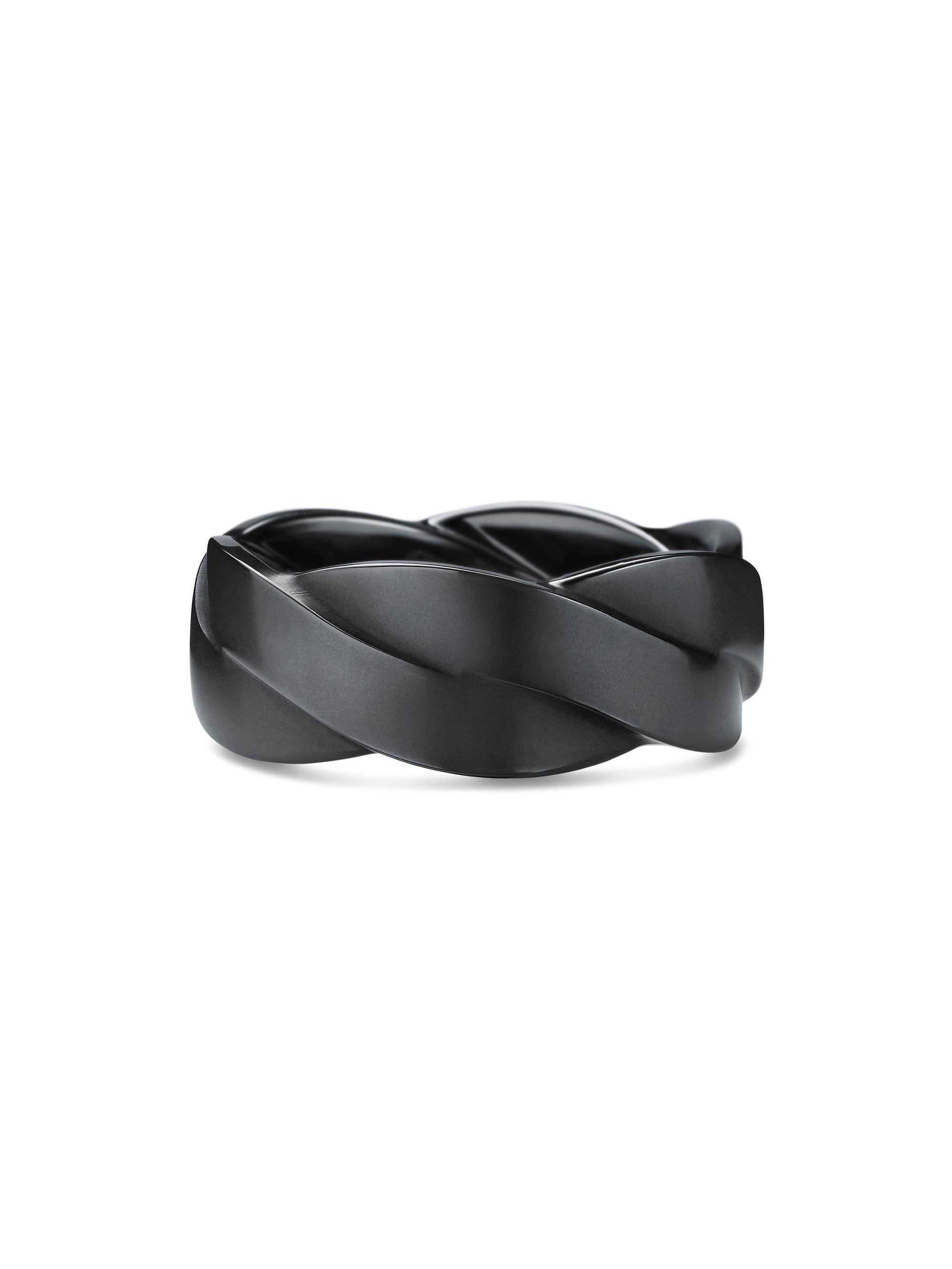 David Yurman Men's DY Helios Band Ring In Titanium - Black