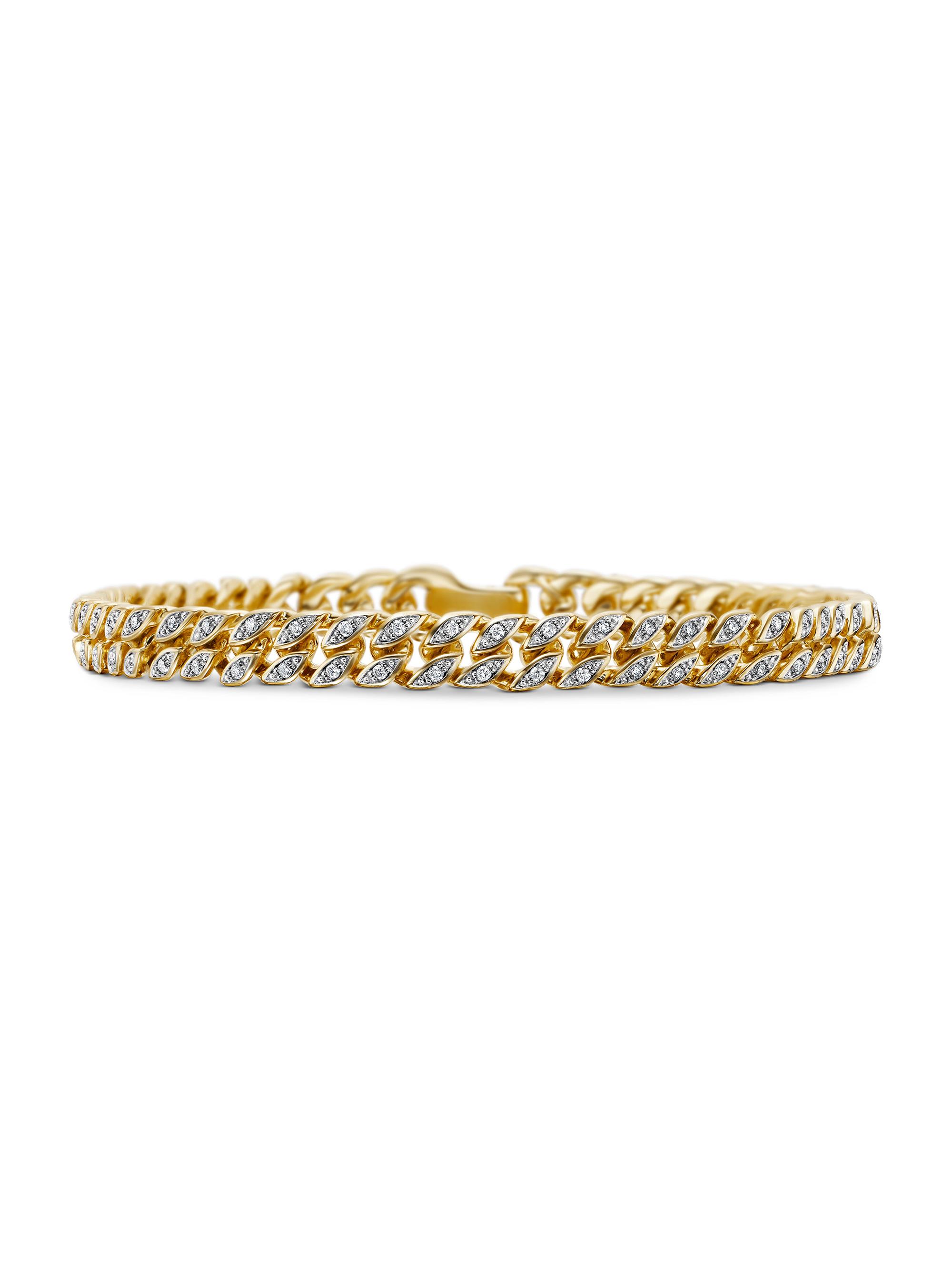 David Yurman Men's Curb Chain Bracelet in 18K Yellow Gold - Gold