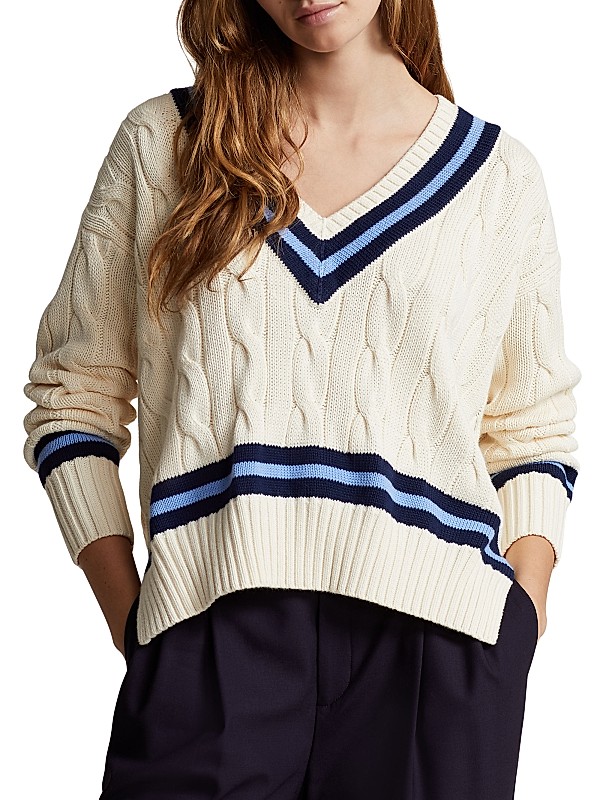 Shop Polo Ralph Lauren Cable-Knit Cotton Sweater | Saks Shop Polo Ralph Lauren Cable-Knit Cotton Sweater | Saks