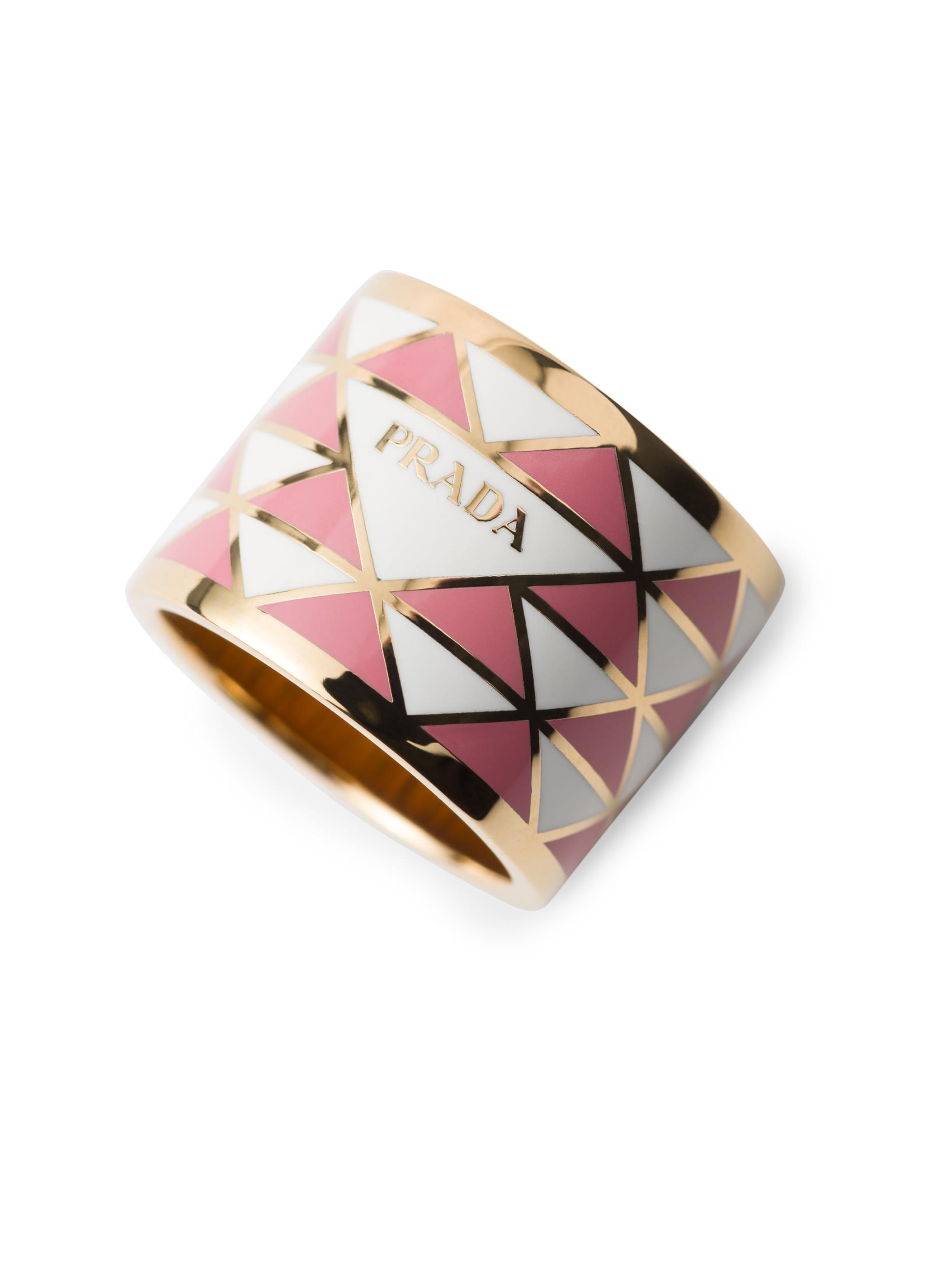 PRADA / スター/トライアングルロゴ/リング/4号/カラーストーン/GLD/レディース Prada Enameled Metal Ring | Saks Fifth Avenue