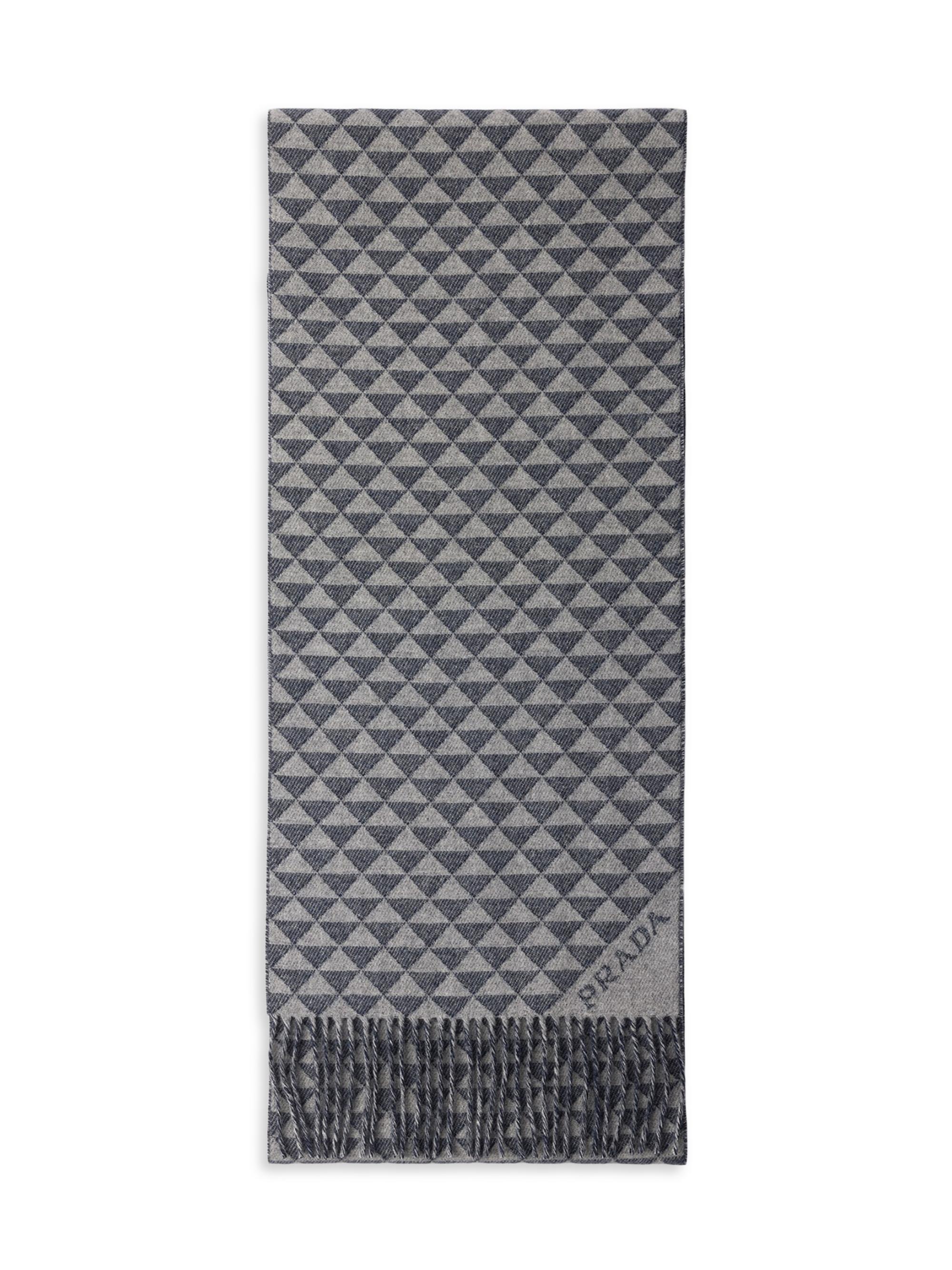 Prada Women's Wool and Cashmere Scarf - Grey Blue | Thumbnail 3
