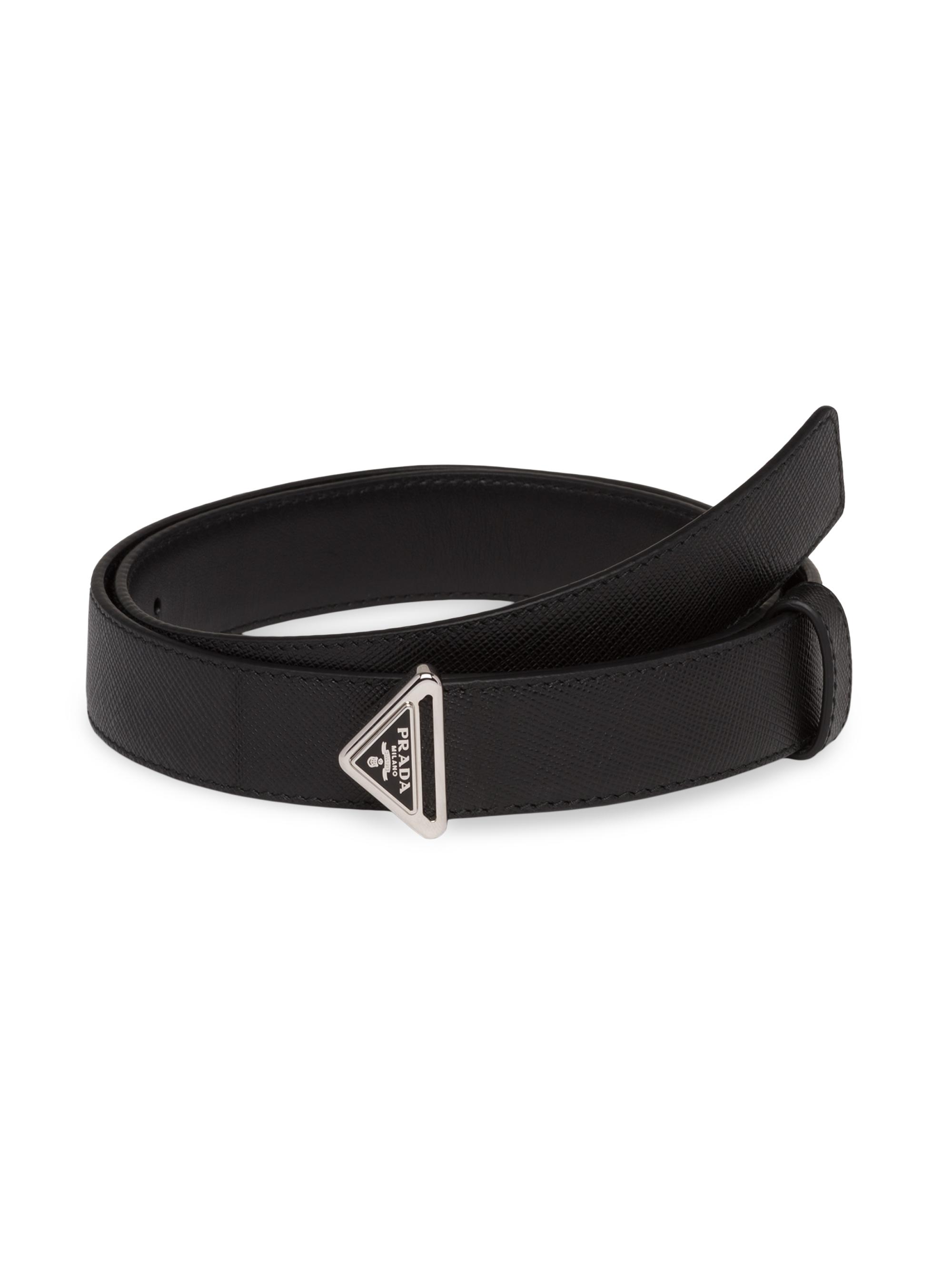 Prada Women's Saffiano Leather Belt - Black