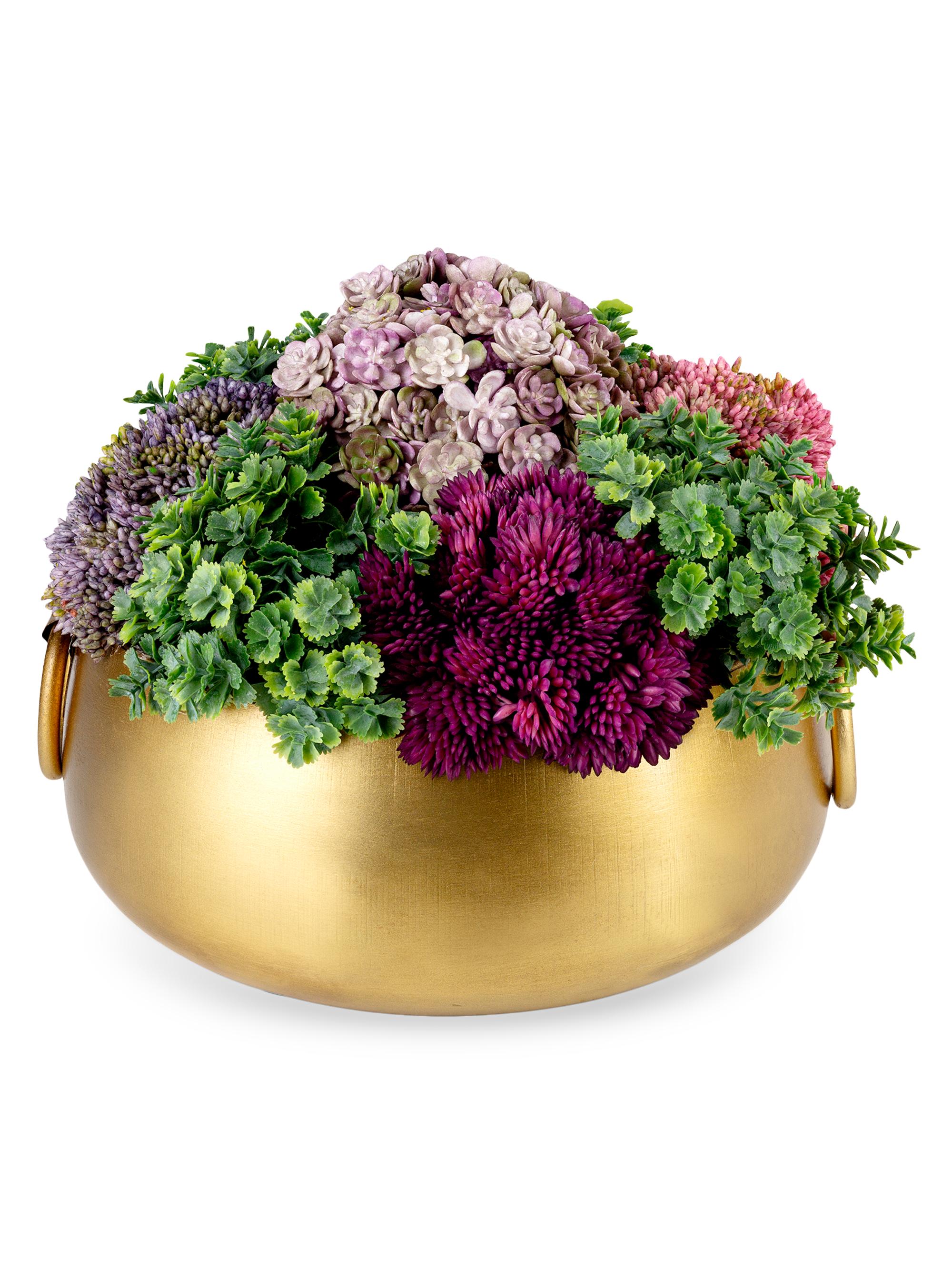 CocoBella Alba Sedum Arrangement - Gold